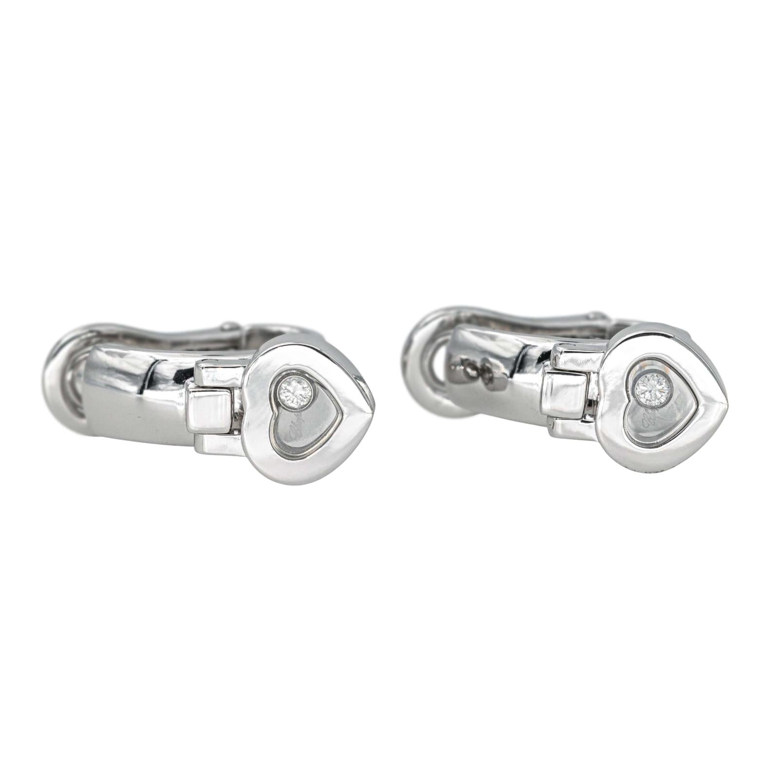 Chopard Boucles d'oreilles Happy Diamond  Or blanc Diamant