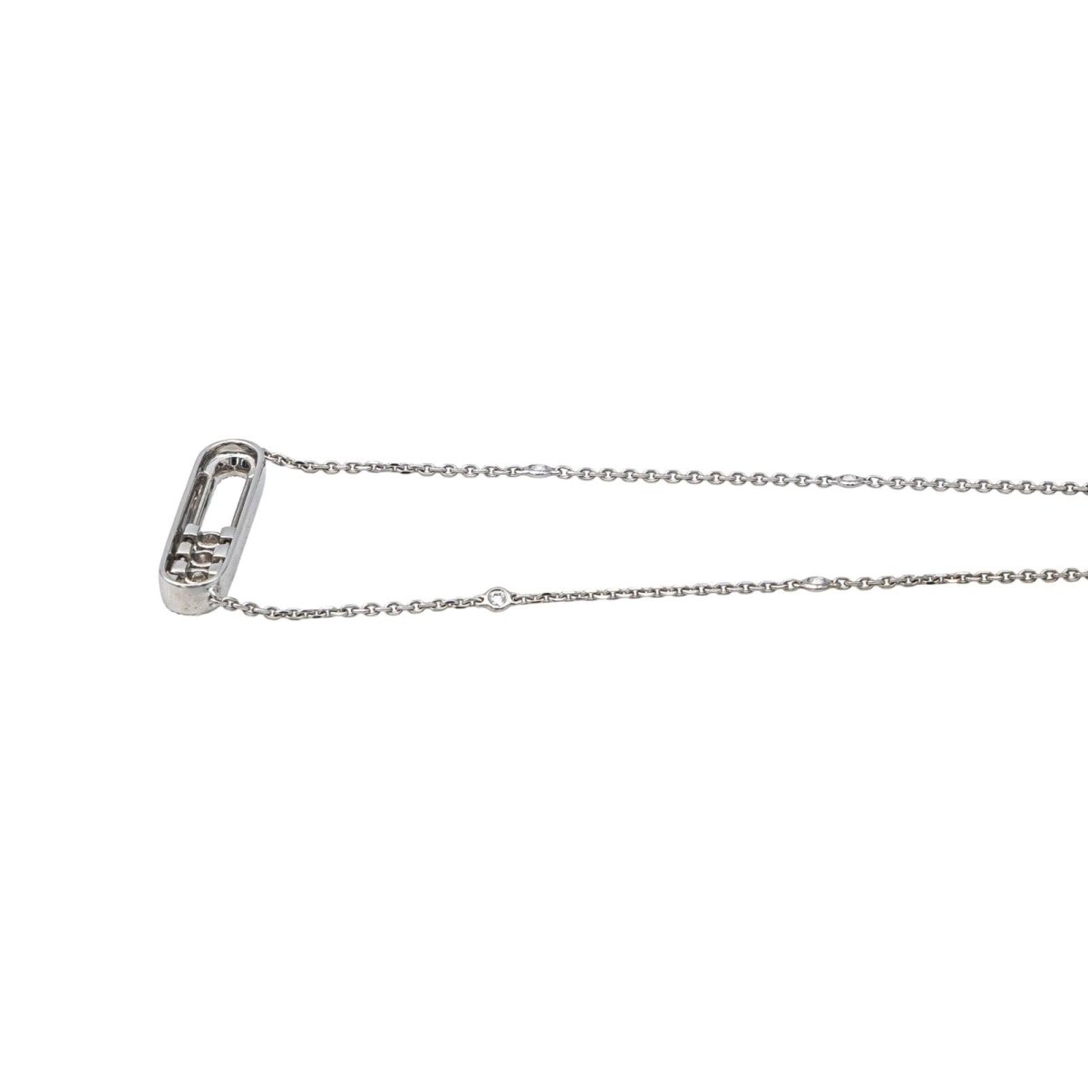 Messika Collier Baby Move Pavé Or blanc Diamant - Maison Eloe