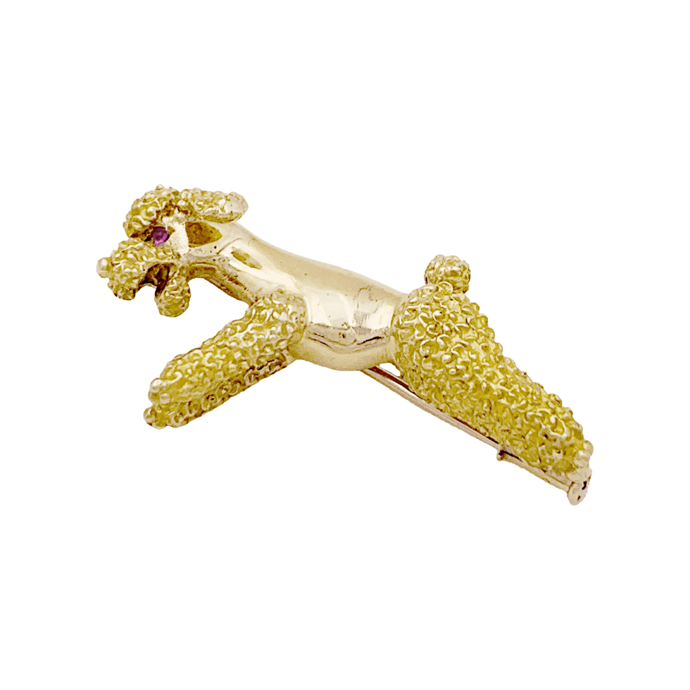 Broche Vintage "Chien" or jaune. - Maison Eloe