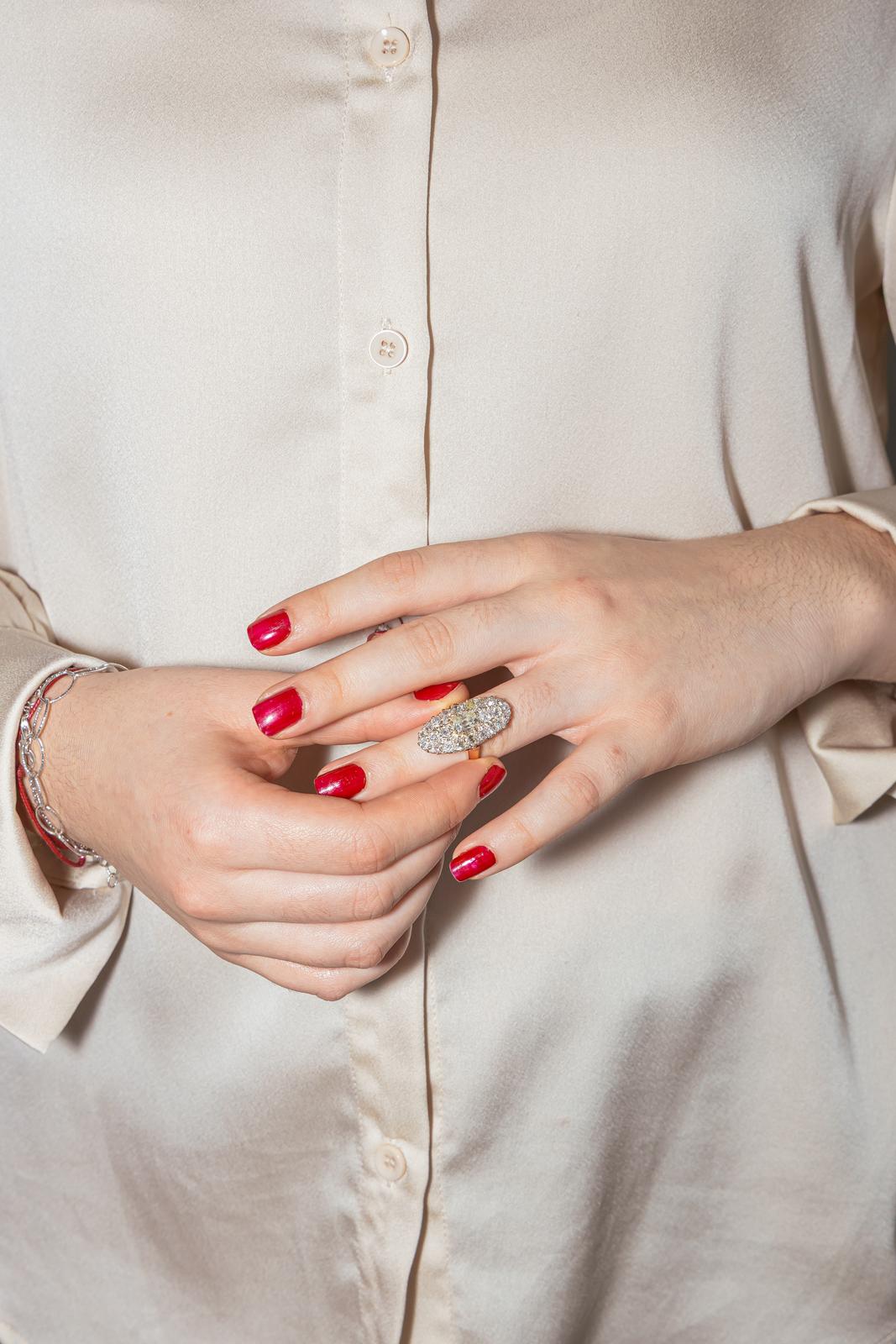 Bague Marquise Or rose Diamant, Diamants