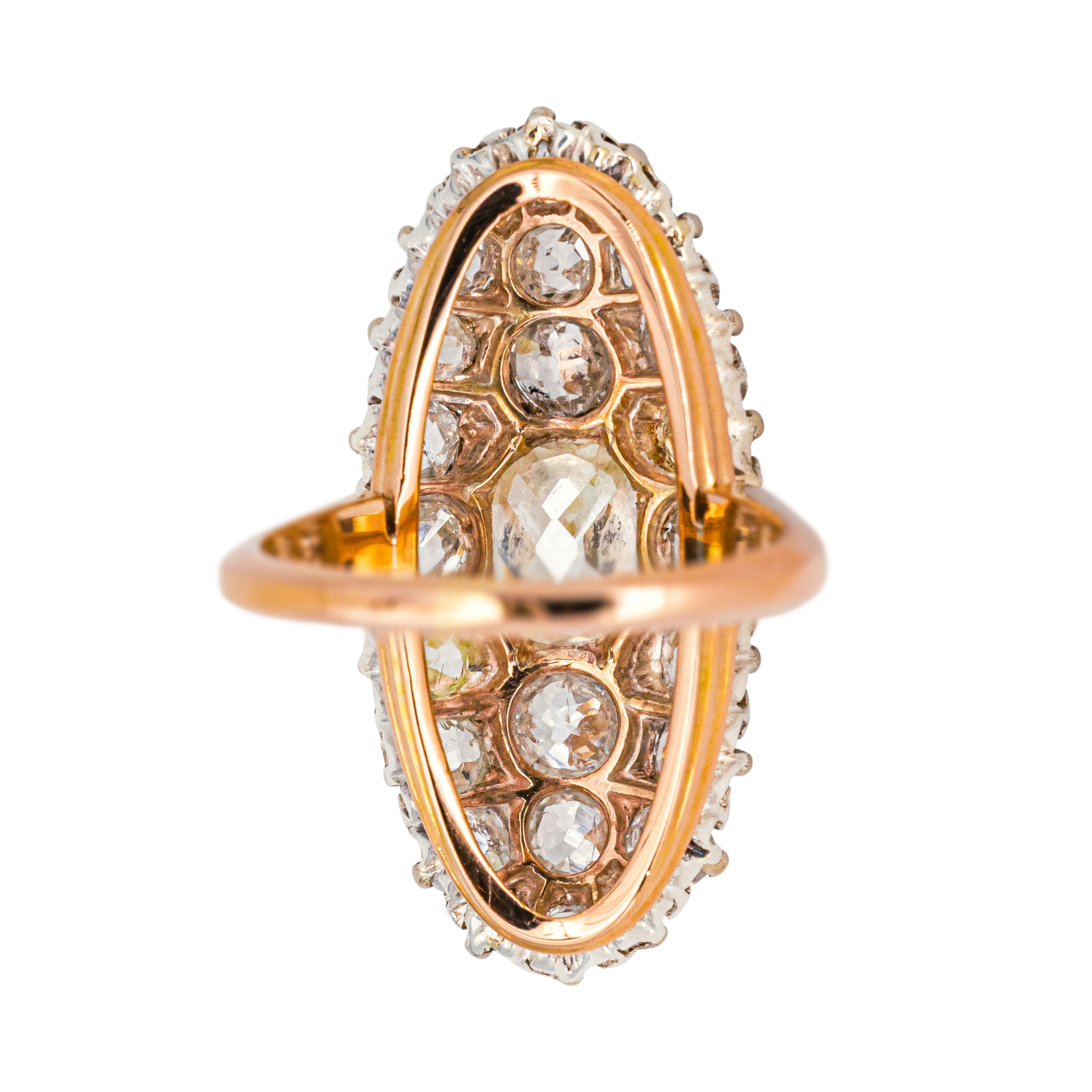 Bague Marquise Or rose Diamant, Diamants