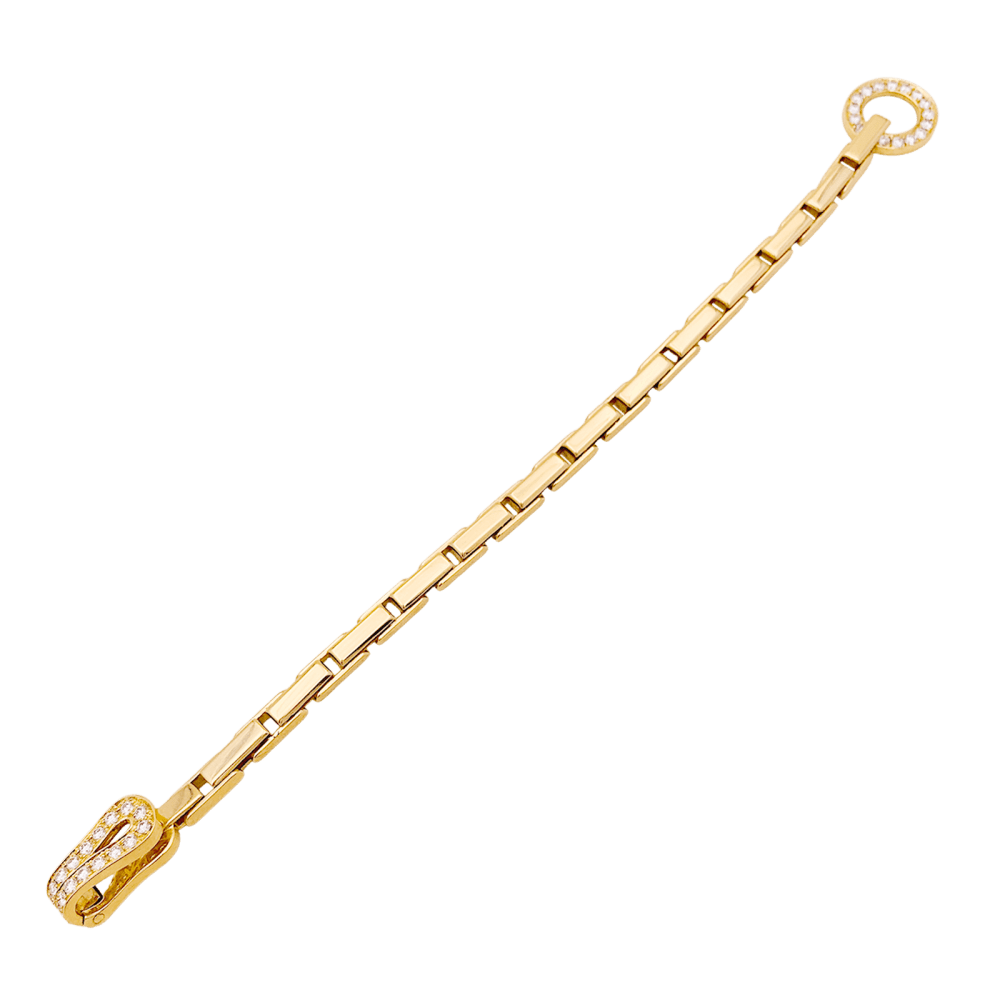 Bracelet Cartier, "Agrafe", or jaune, diamants.