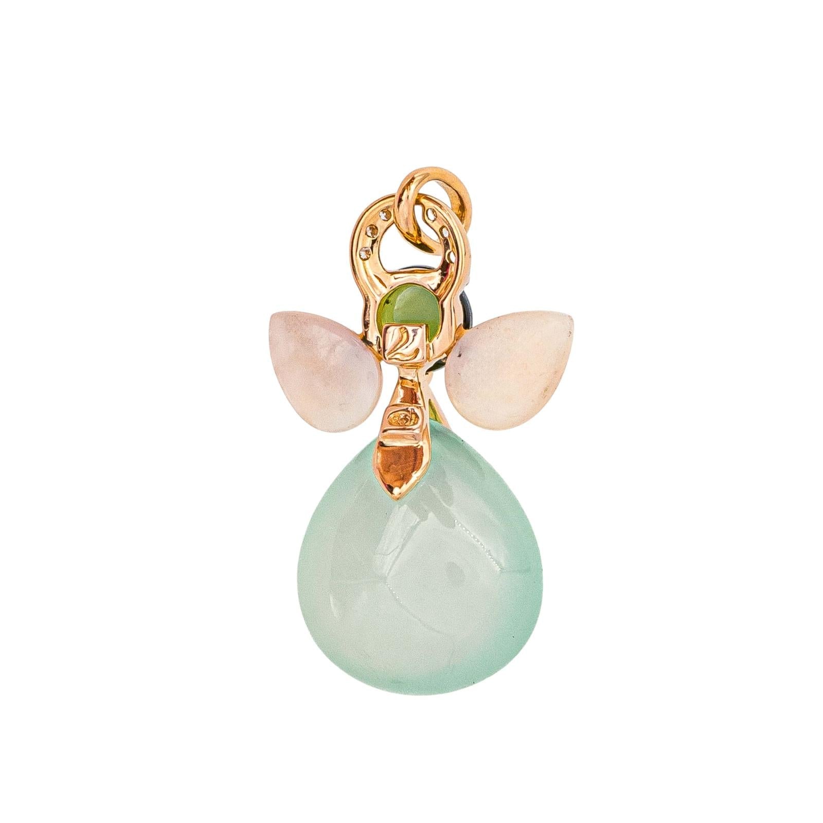 Isabelle Langlois Pendentif Mon Ange Or rose Calcite