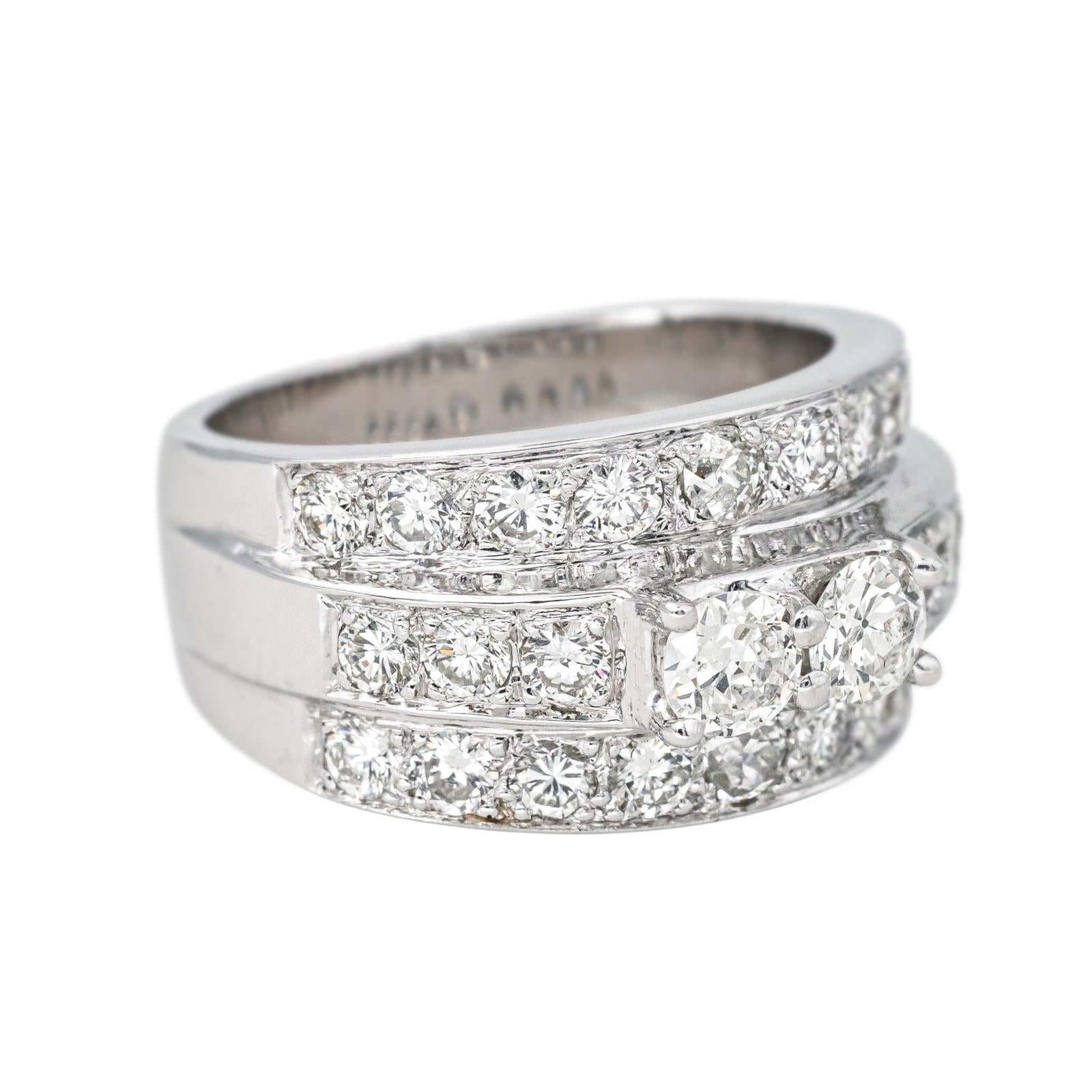 Bague Bandeau Or blanc Diamant