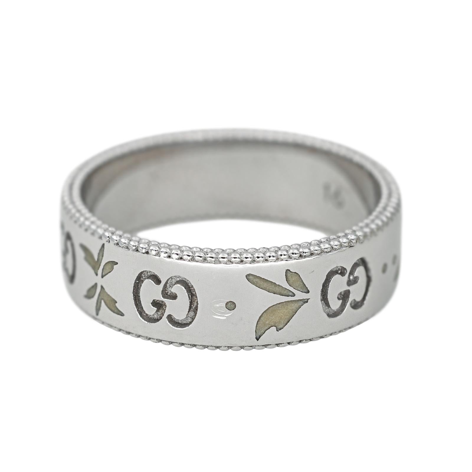 Gucci Bague Icon Blossom Or blanc