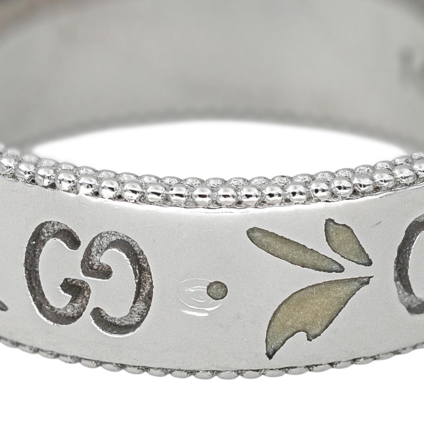 Gucci Bague Icon Blossom Or blanc