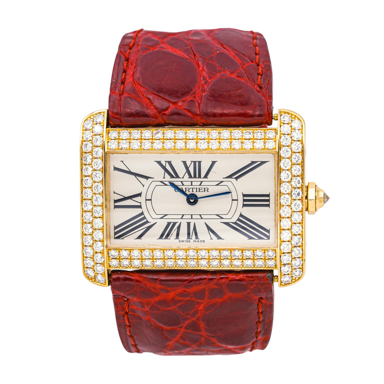 Cartier Montre Tank Divan Or jaune Diamant