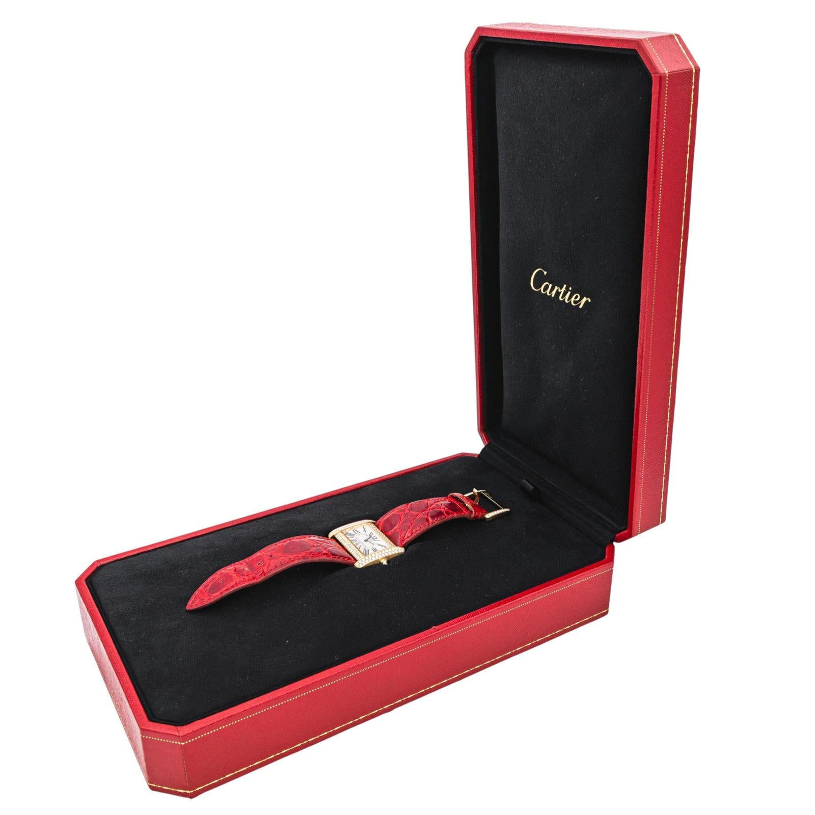 Cartier Montre Tank Divan Or jaune Diamant