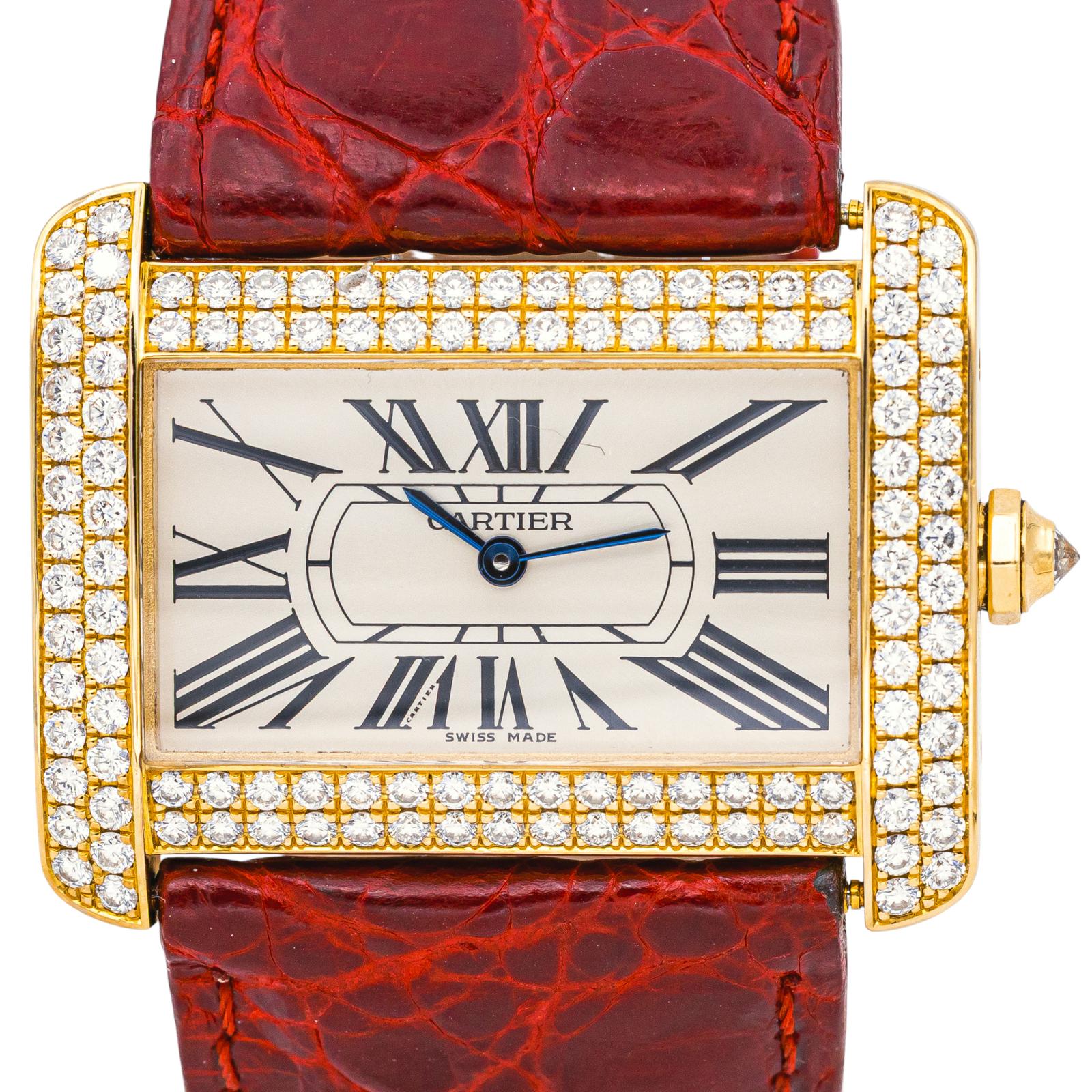 Cartier Montre Tank Divan Or jaune Diamant