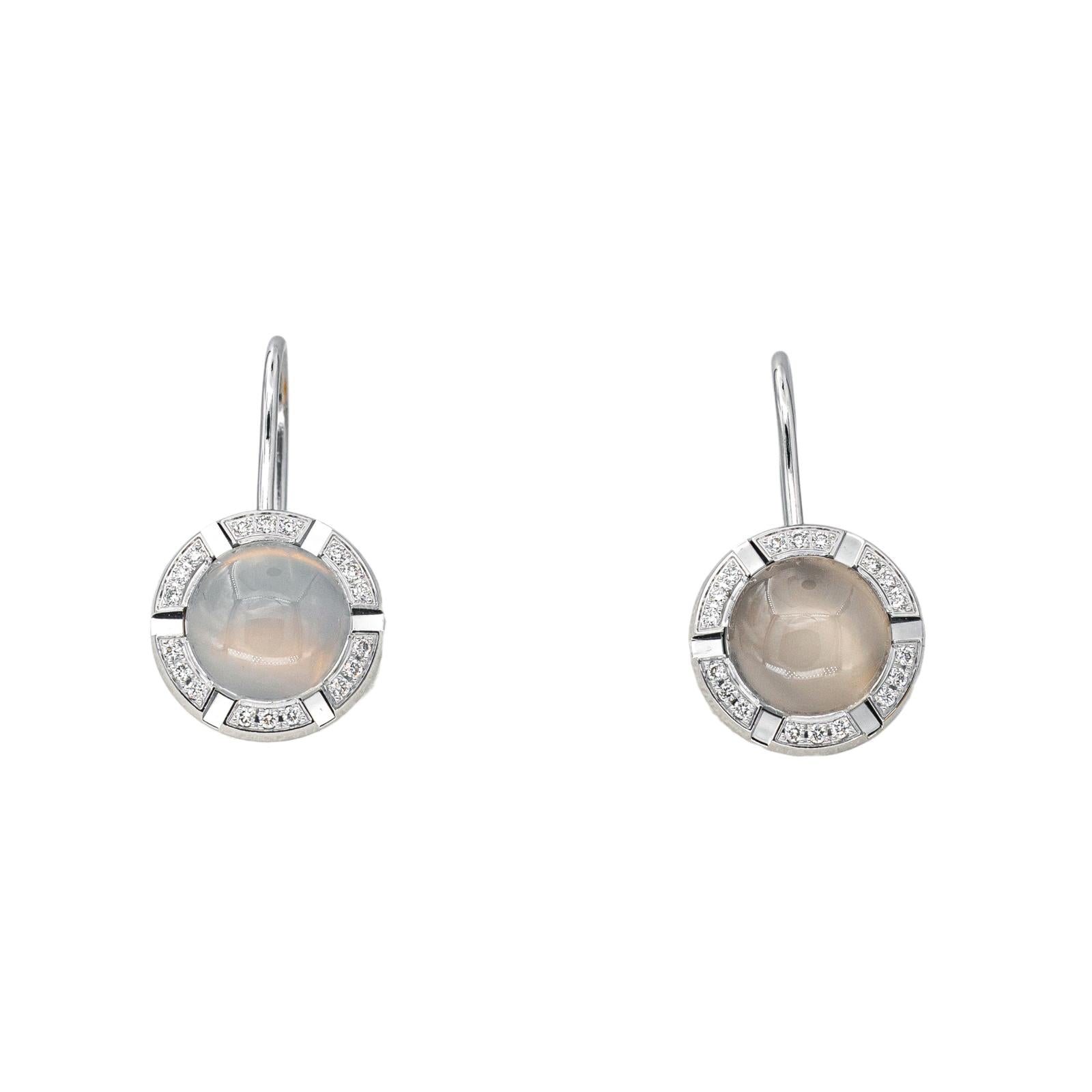 Chaumet Boucles d'oreilles Dormeuses Class One Croisière Or blanc Pierre de lune