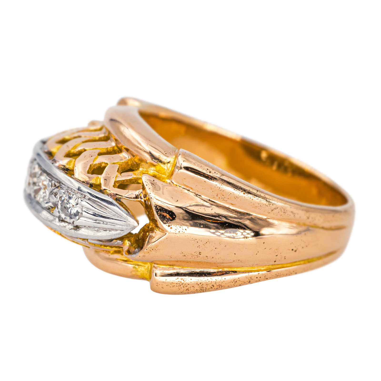 Bague Or rose, Platine Diamant