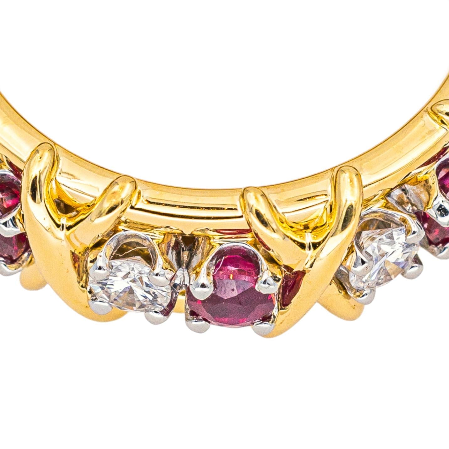 Tiffany & co Bague Sixteen stone Or jaune, Platine Rubis, Diamant