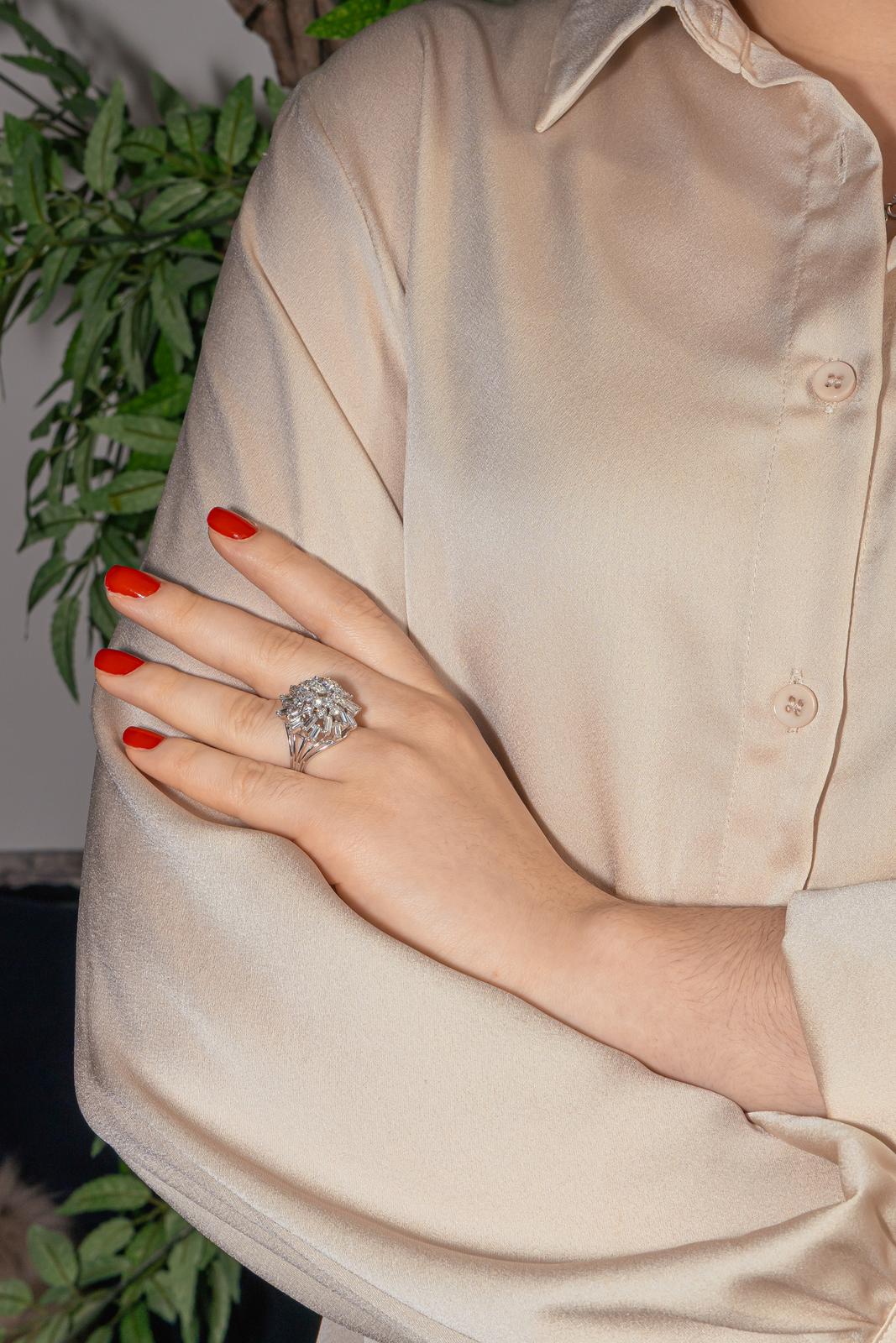 Bague Cocktail Platine Diamant