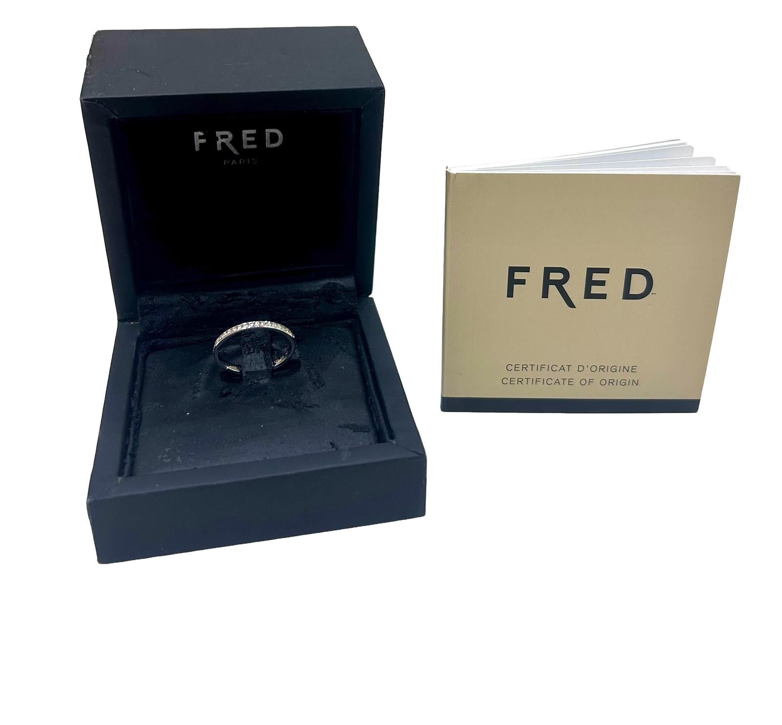 Fred Bague Demi alliance Fred for Love Platine Diamant