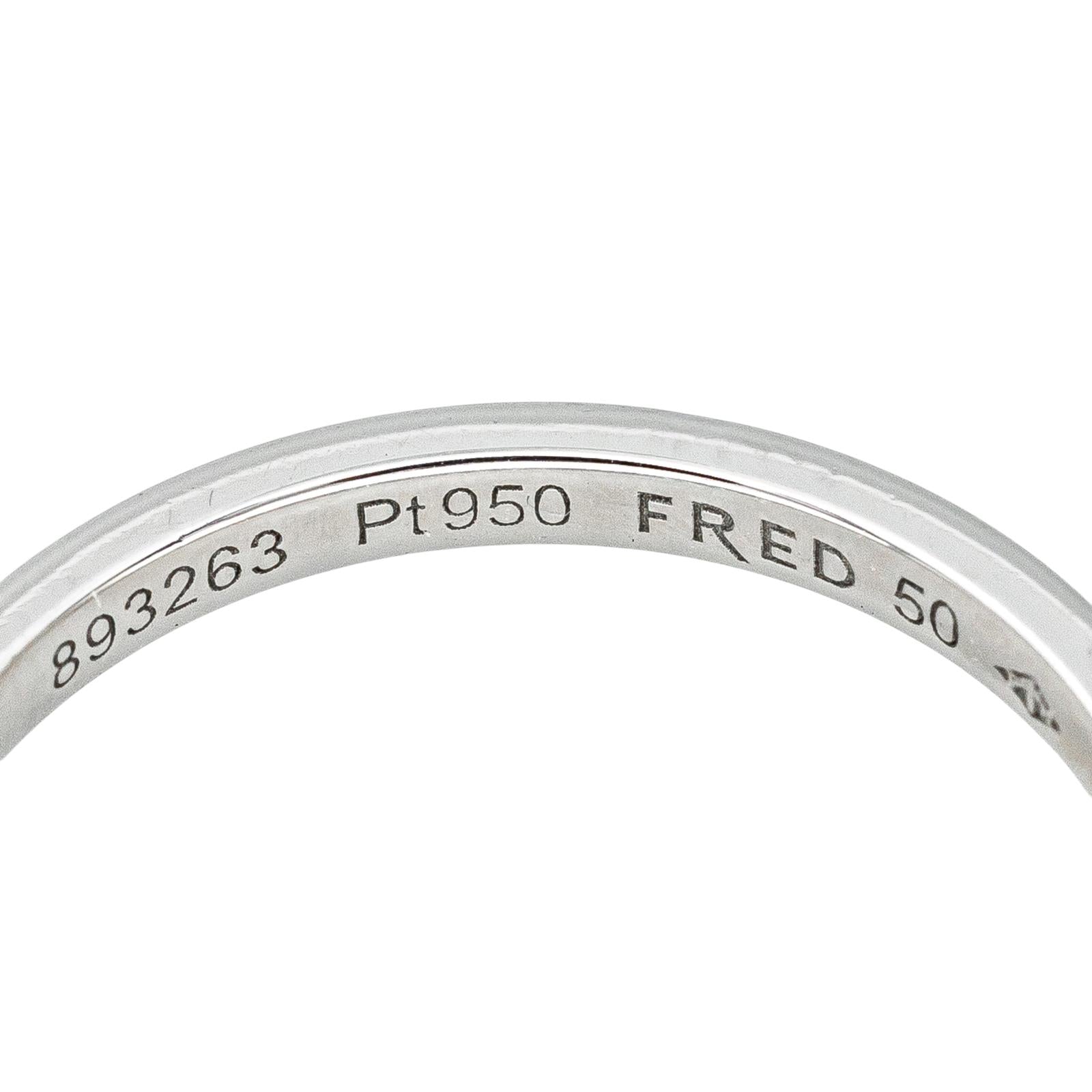 Fred Bague Demi alliance Fred for Love Platine Diamant