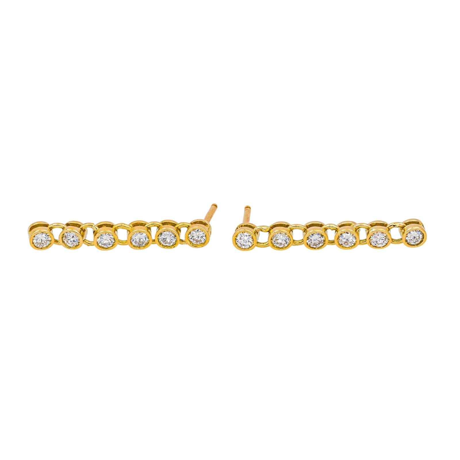 Boucles d'oreilles Pendantes Or jaune Diamant