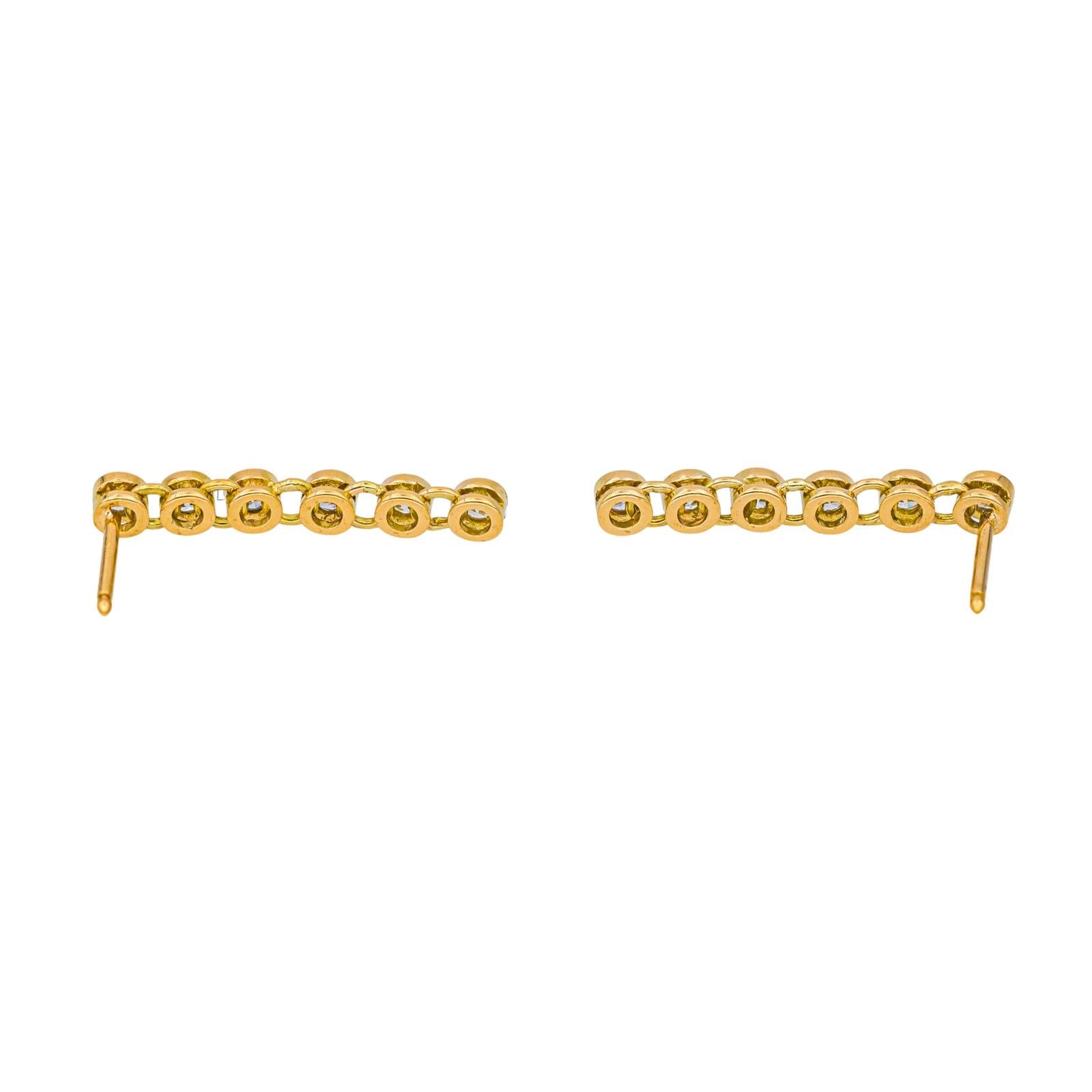 Boucles d'oreilles Pendantes Or jaune Diamant