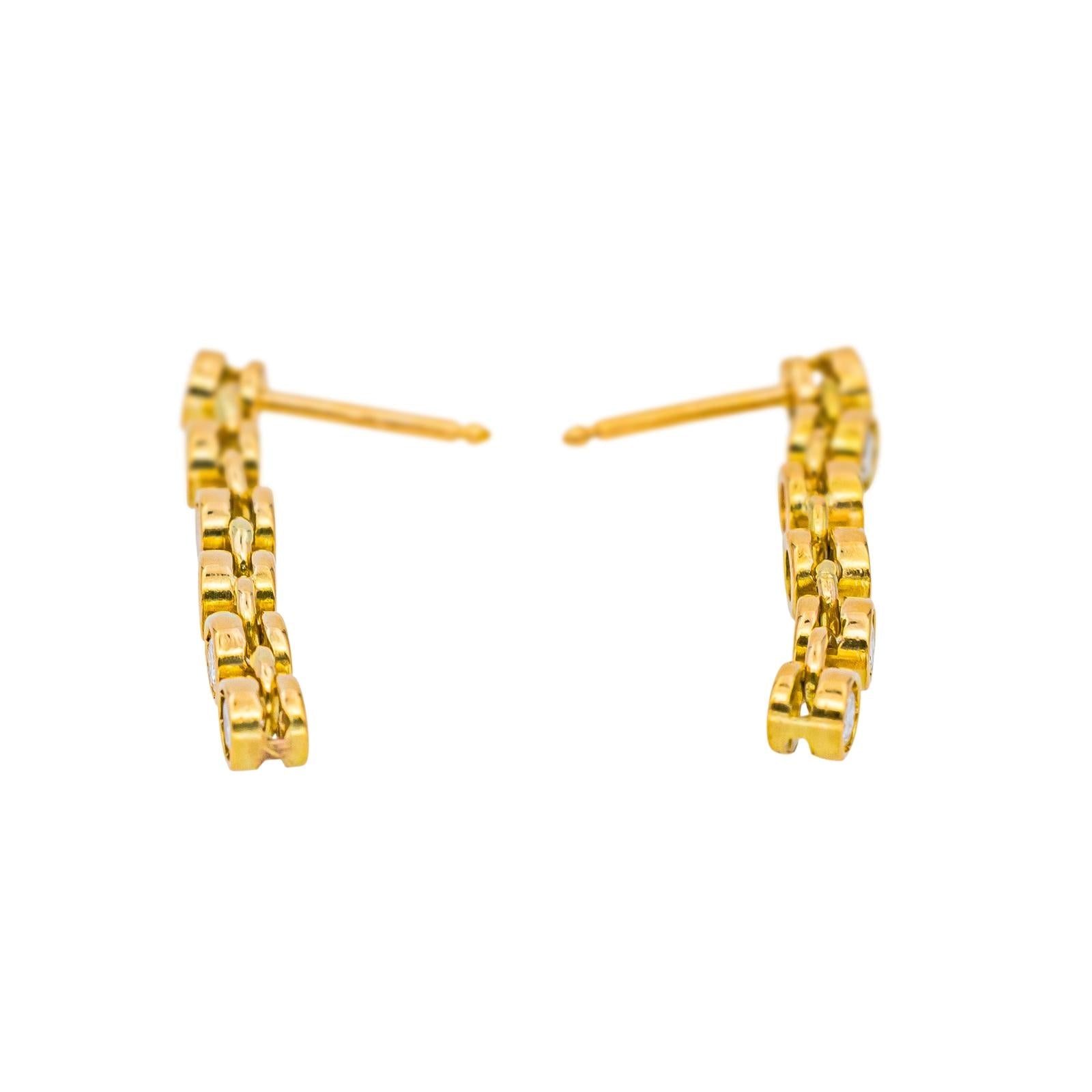 Boucles d'oreilles Pendantes Or jaune Diamant