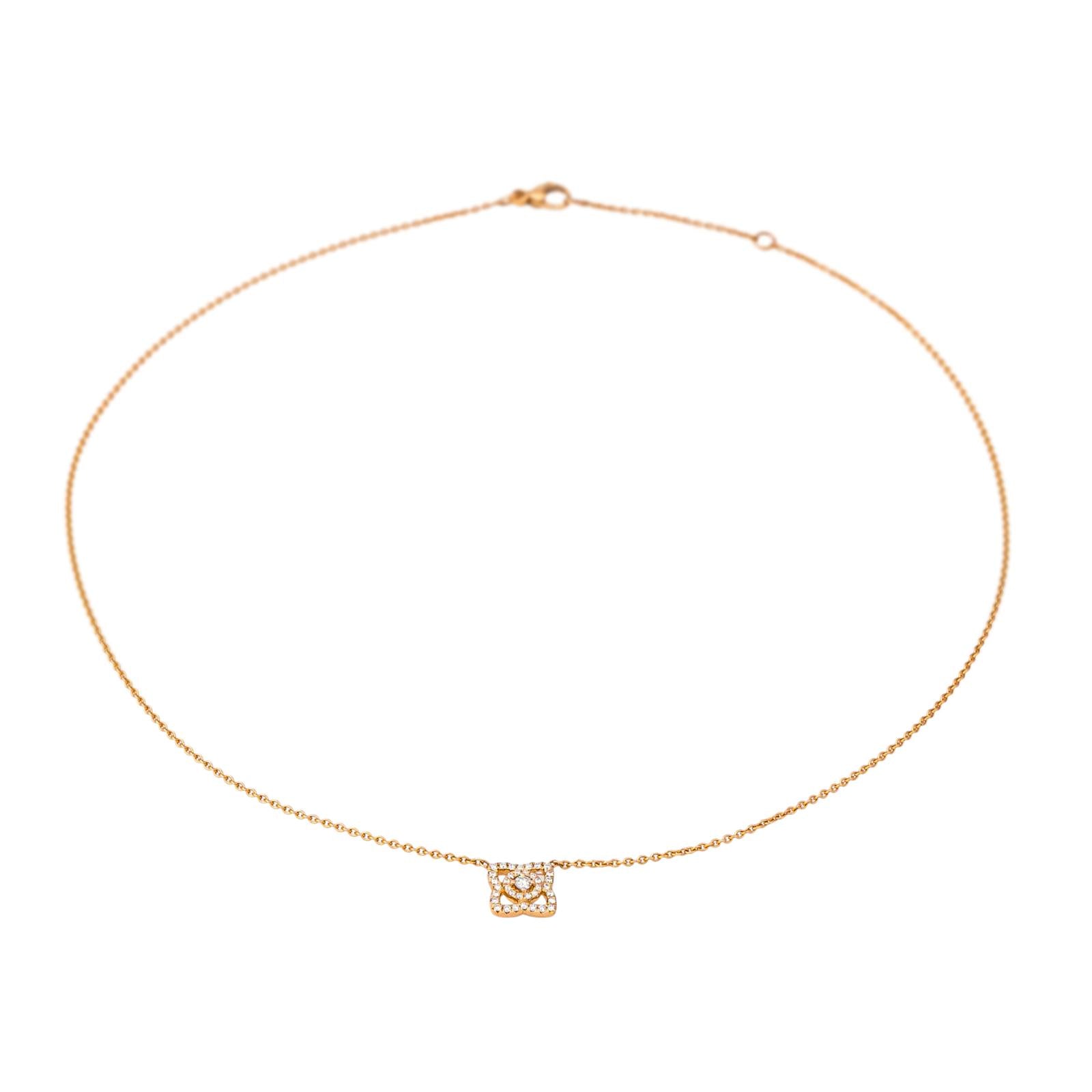De beers Collier Lotus enchanté Or rose Diamant
