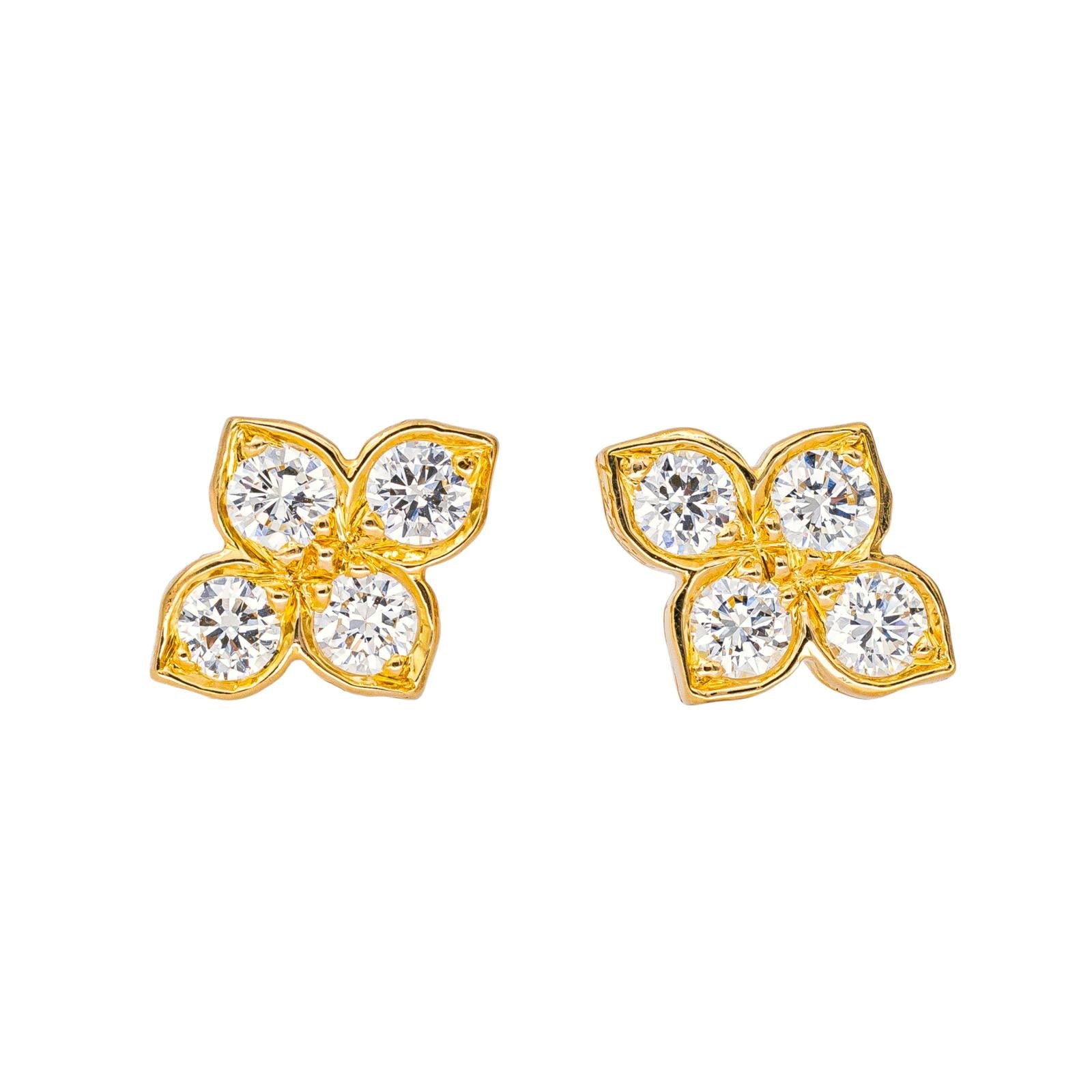 Cartier Boucles d'oreilles Puces Hindu Or jaune Diamant