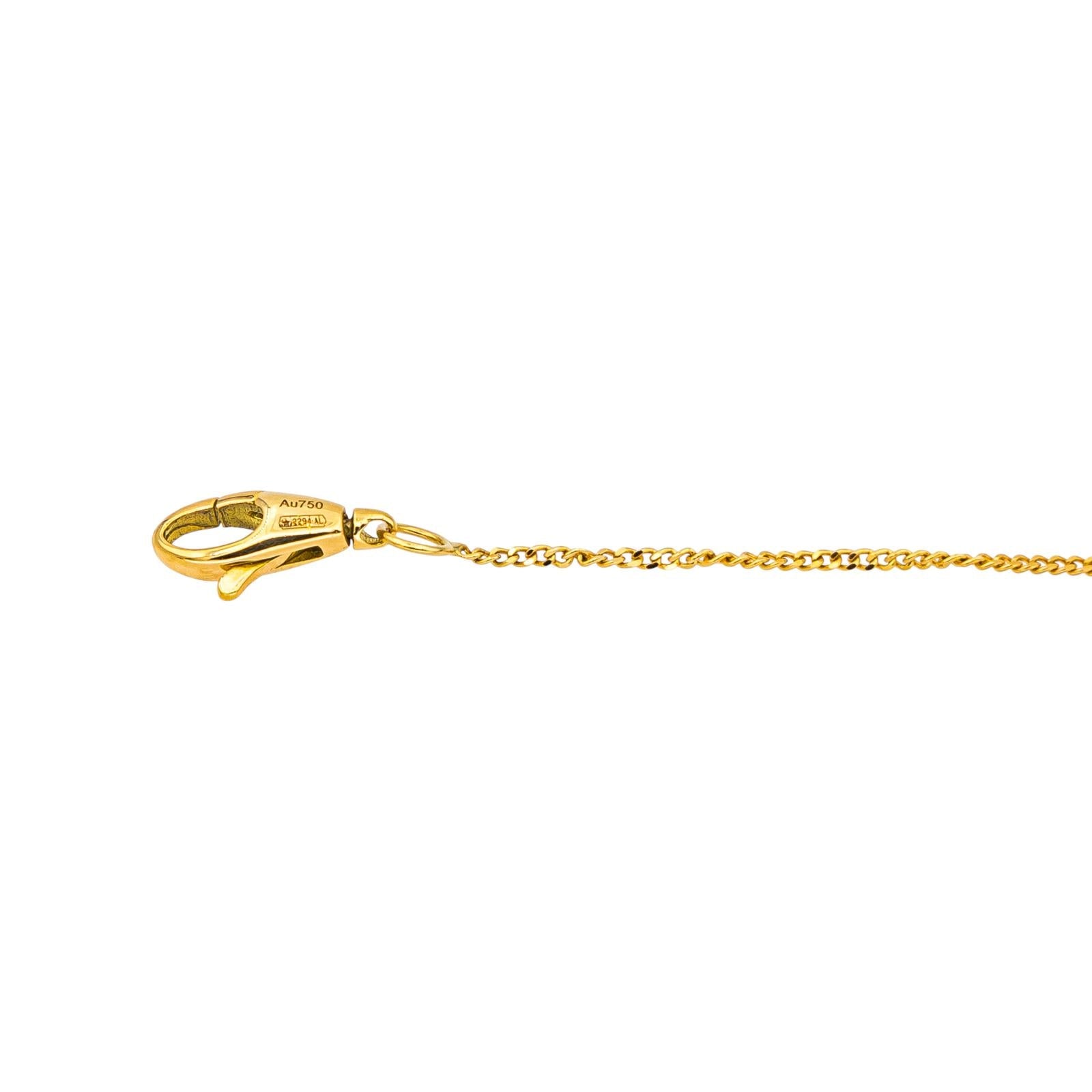 Gucci Collier Pendentif Ouroboros Or jaune Emeraude