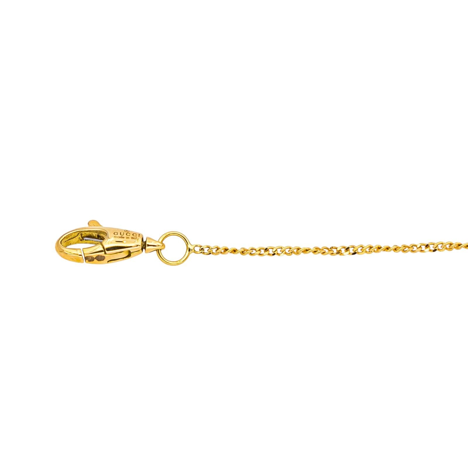 Gucci Collier Pendentif Ouroboros Or jaune Emeraude