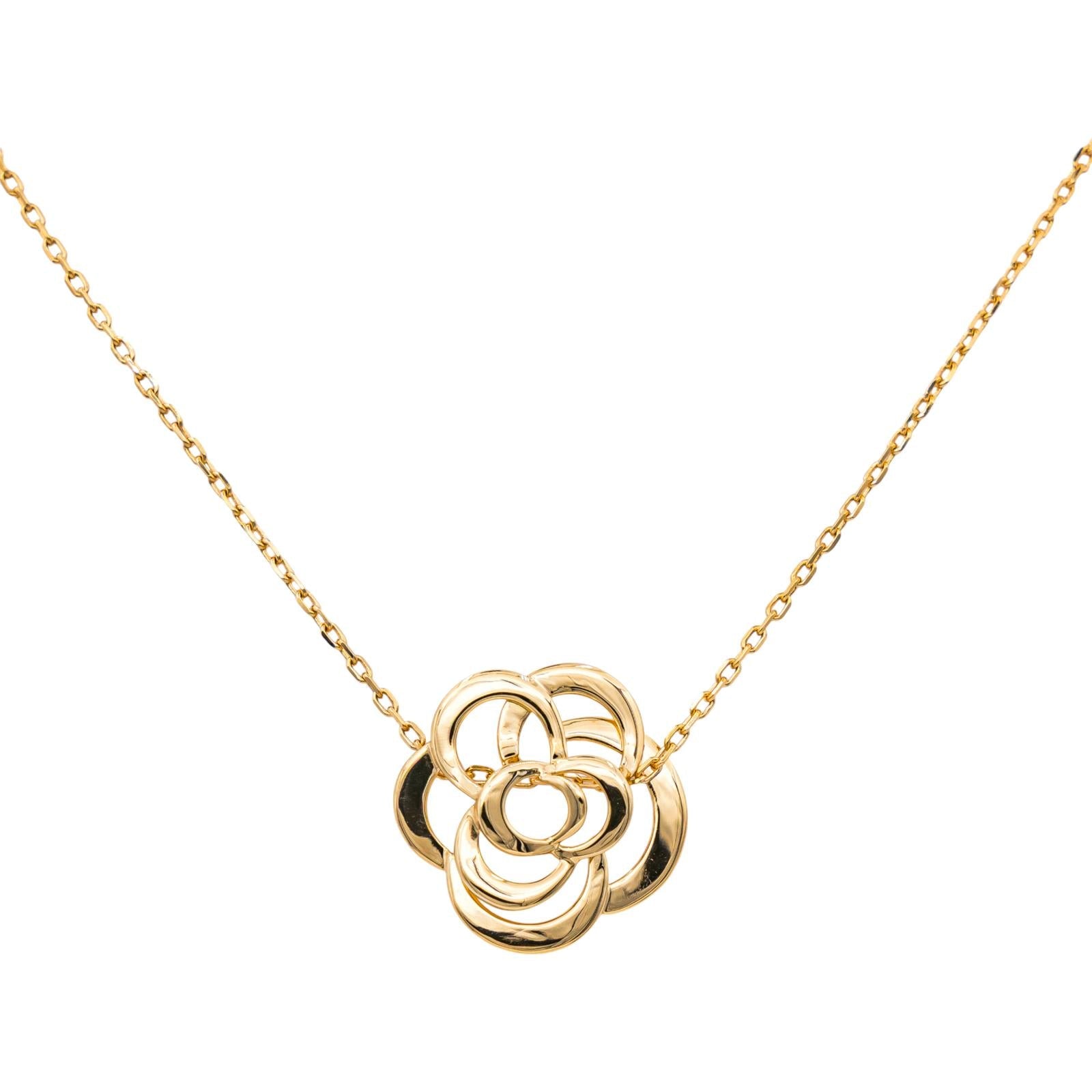 Chanel Collier Camélia Or jaune