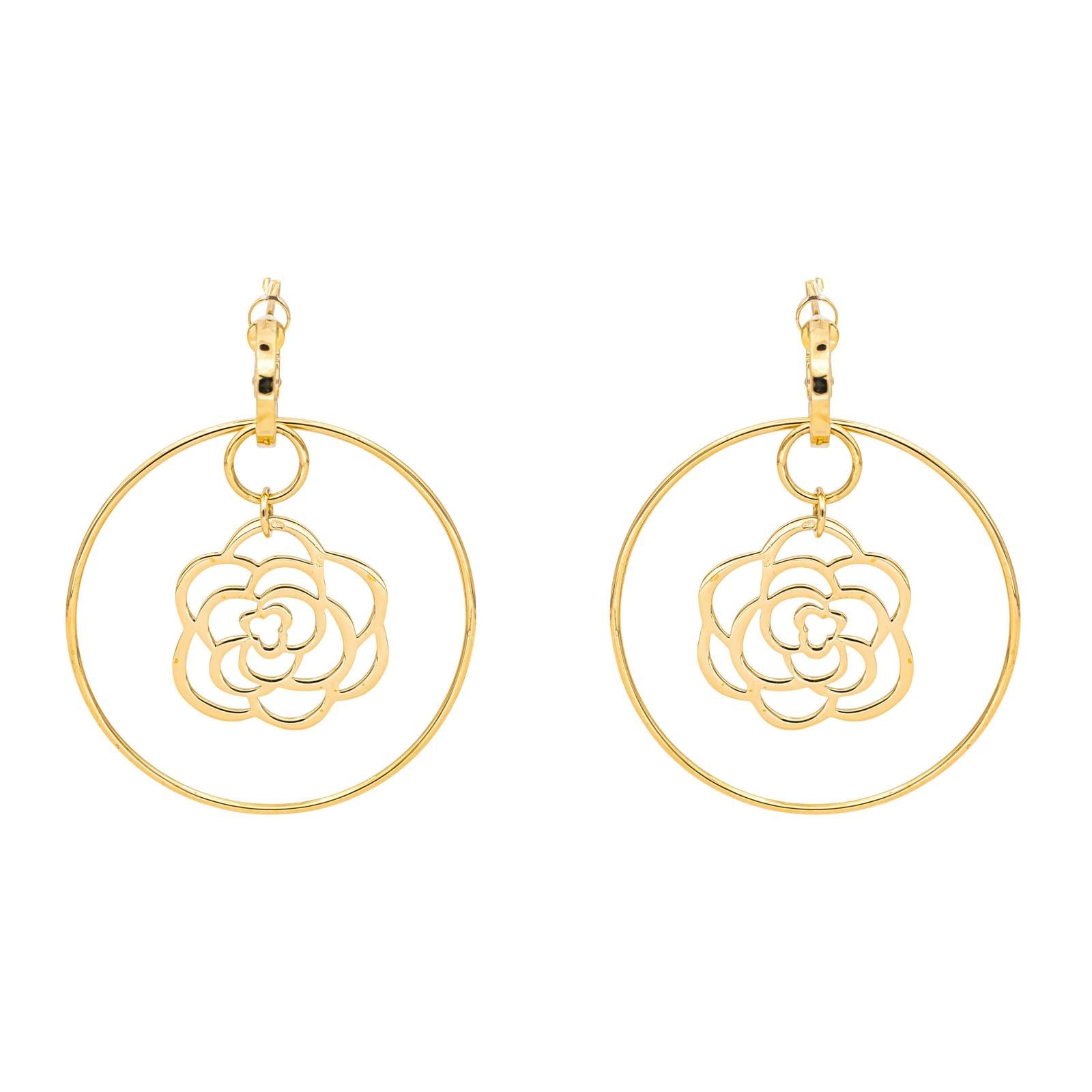 Chanel Boucles d'oreilles Camélia Or jaune