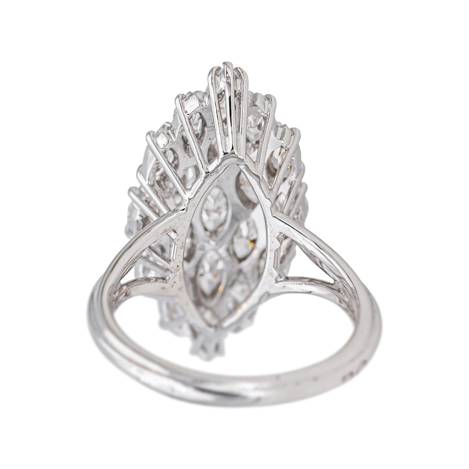 Bague Marquise Or blanc, Platine Diamant