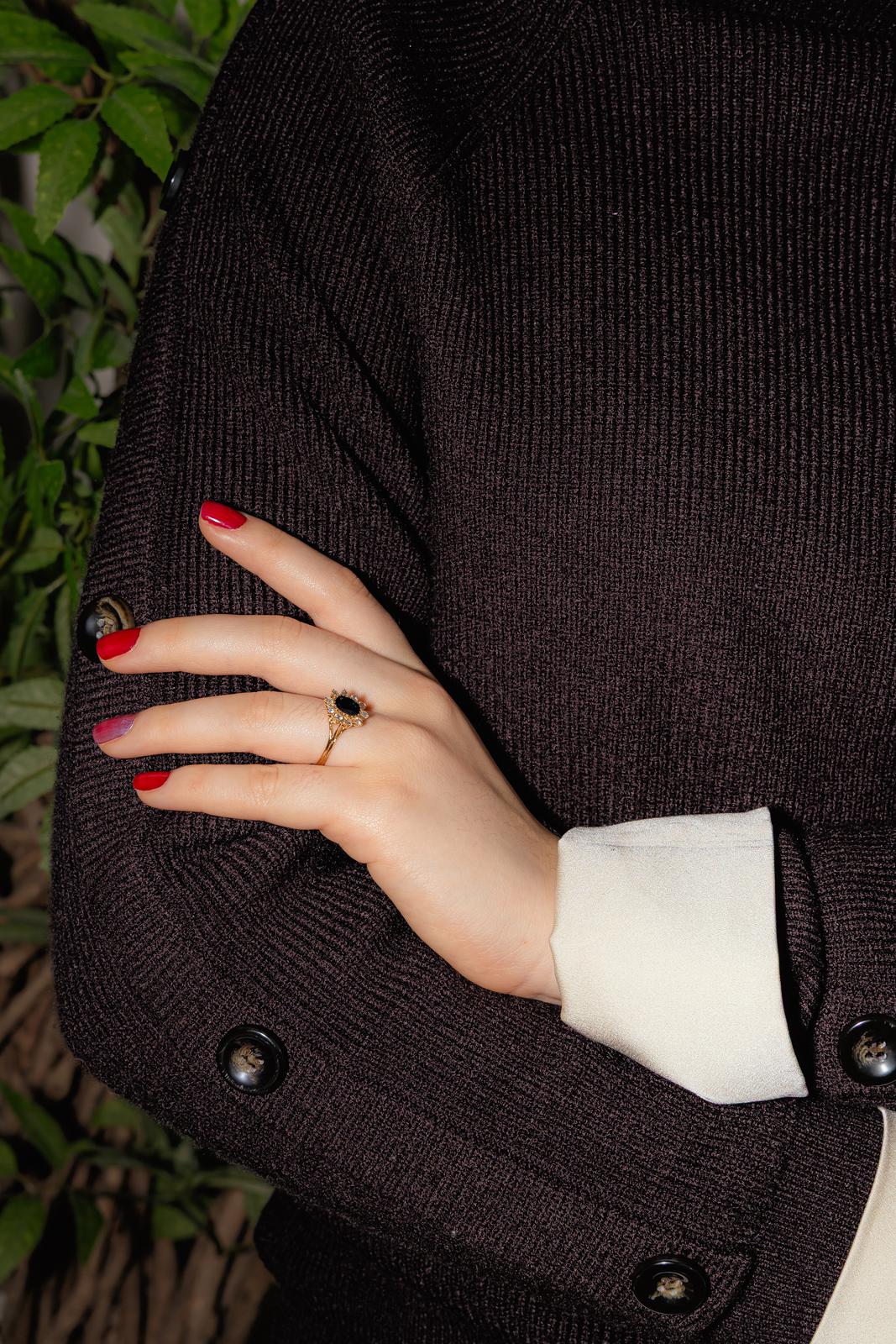 Bague Marguerite Or jaune Saphir, Diamant