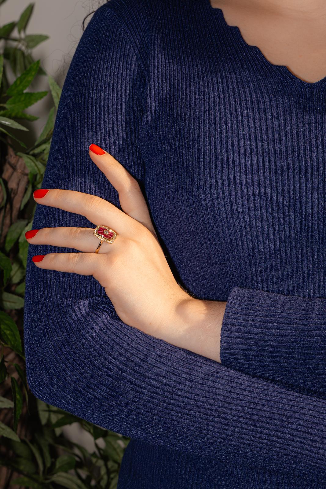 Bague Or jaune Diamant, Rubis