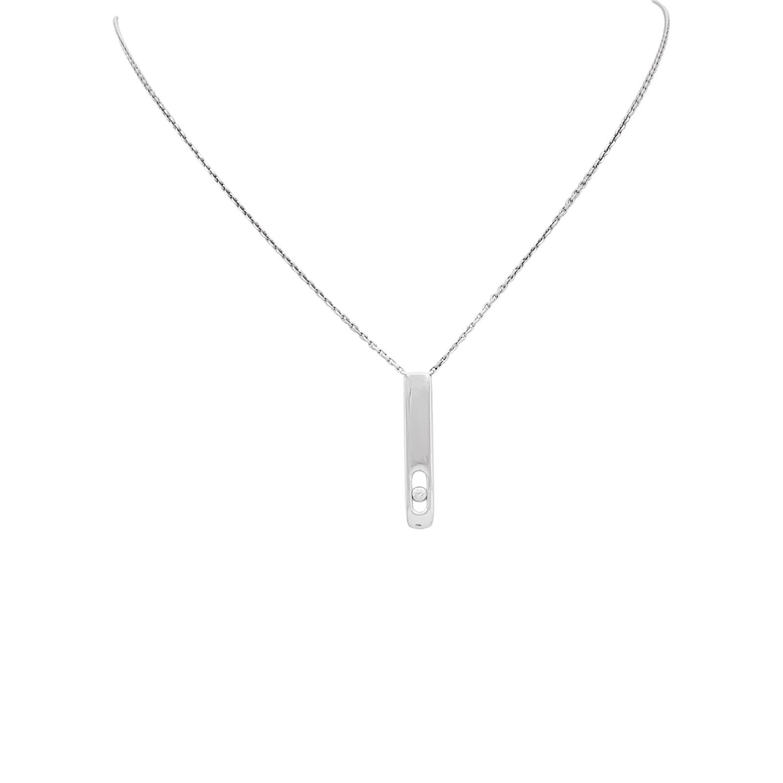 Collier Messika, "My First Diamond", or blanc, diamant.
