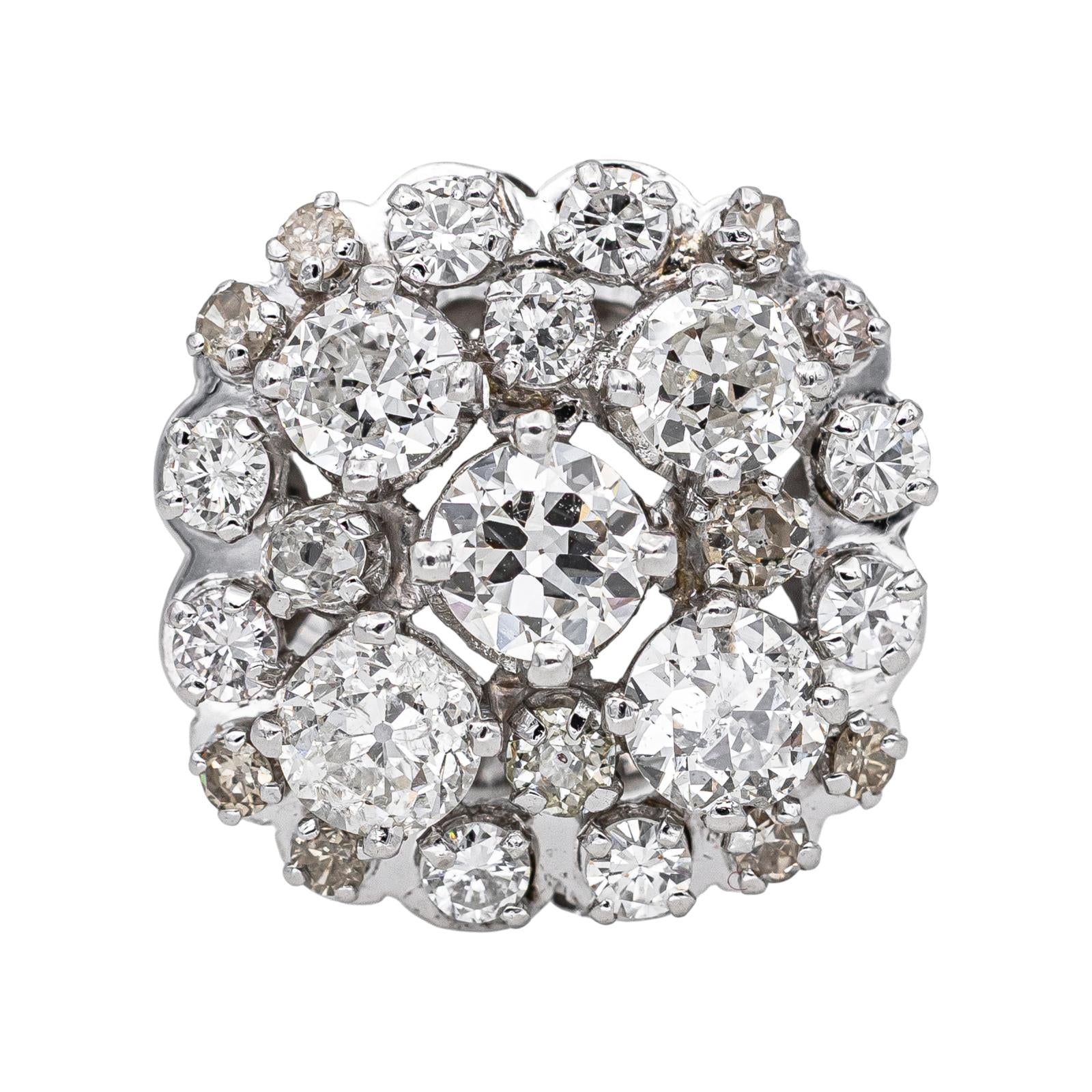 Bague Cocktail Or blanc, Platine Diamant