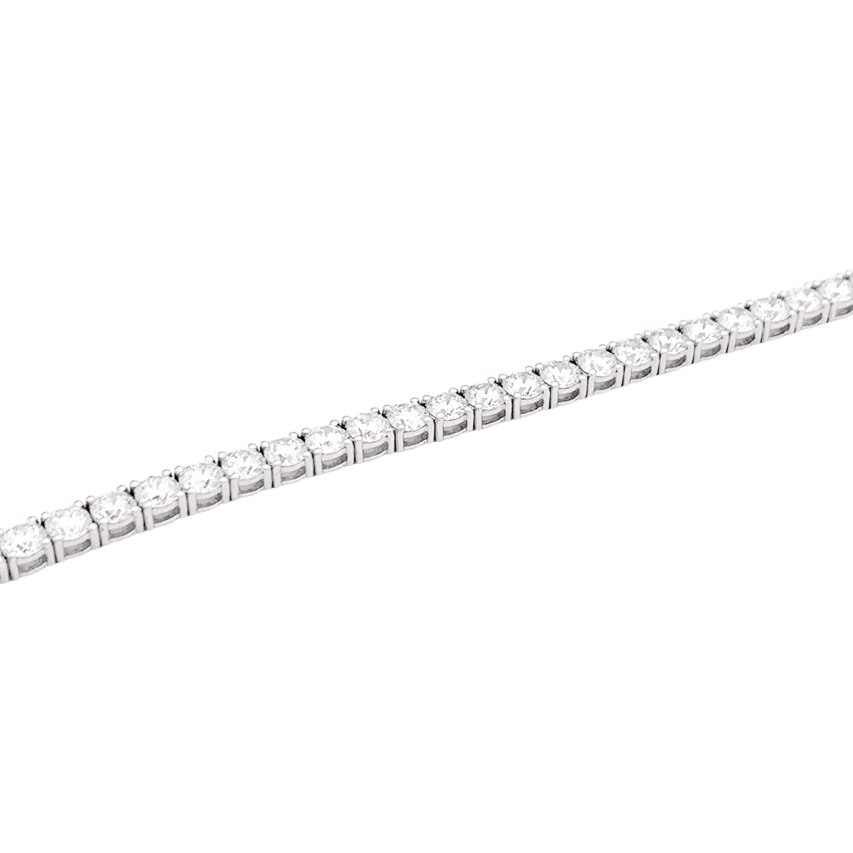 Bracelet ligne or blanc et diamants. - Maison Eloe