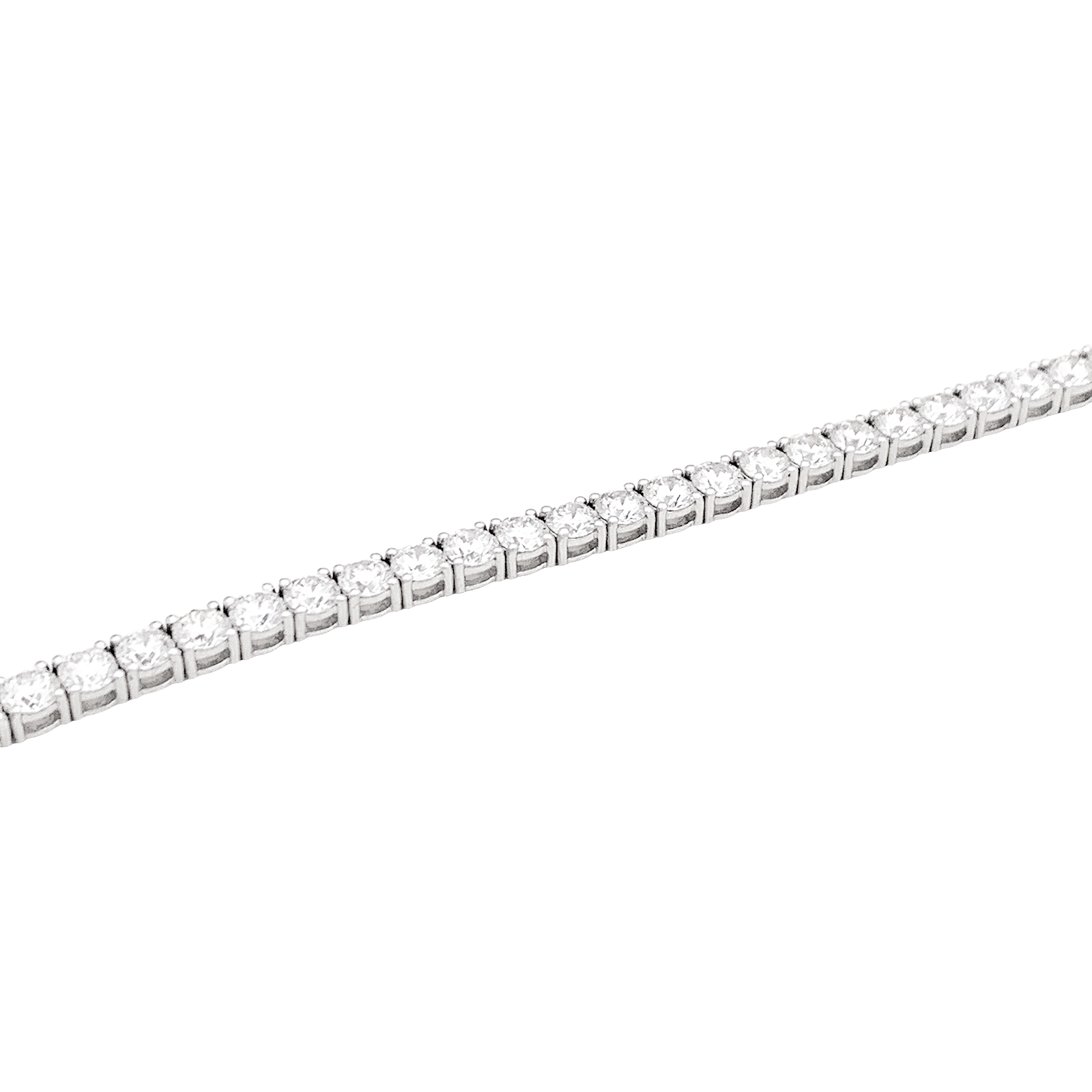 Bracelet ligne or blanc et diamants.