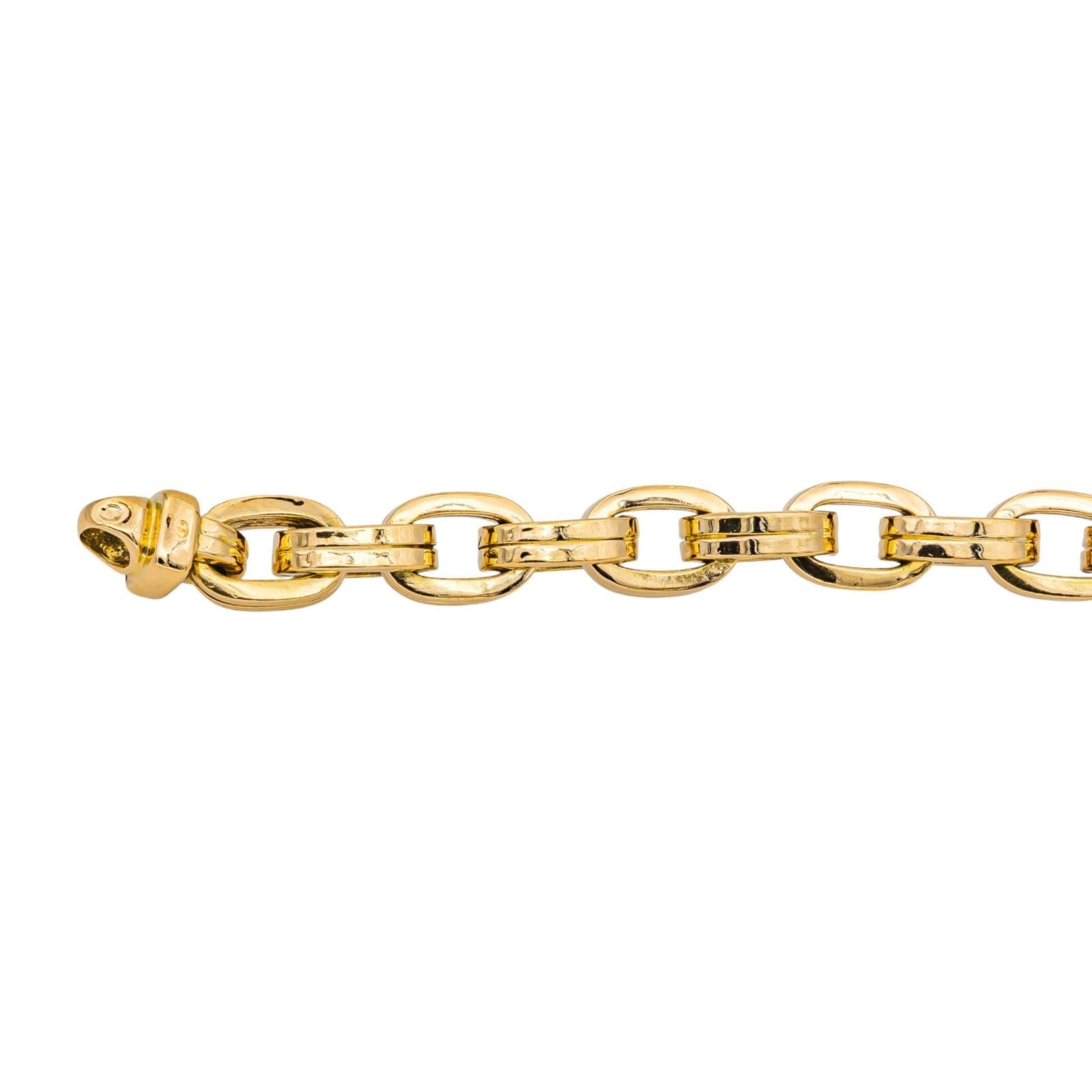Gay frères Bracelet Maille forçat double fil carré  Or jaune, Or blanc Diamant
