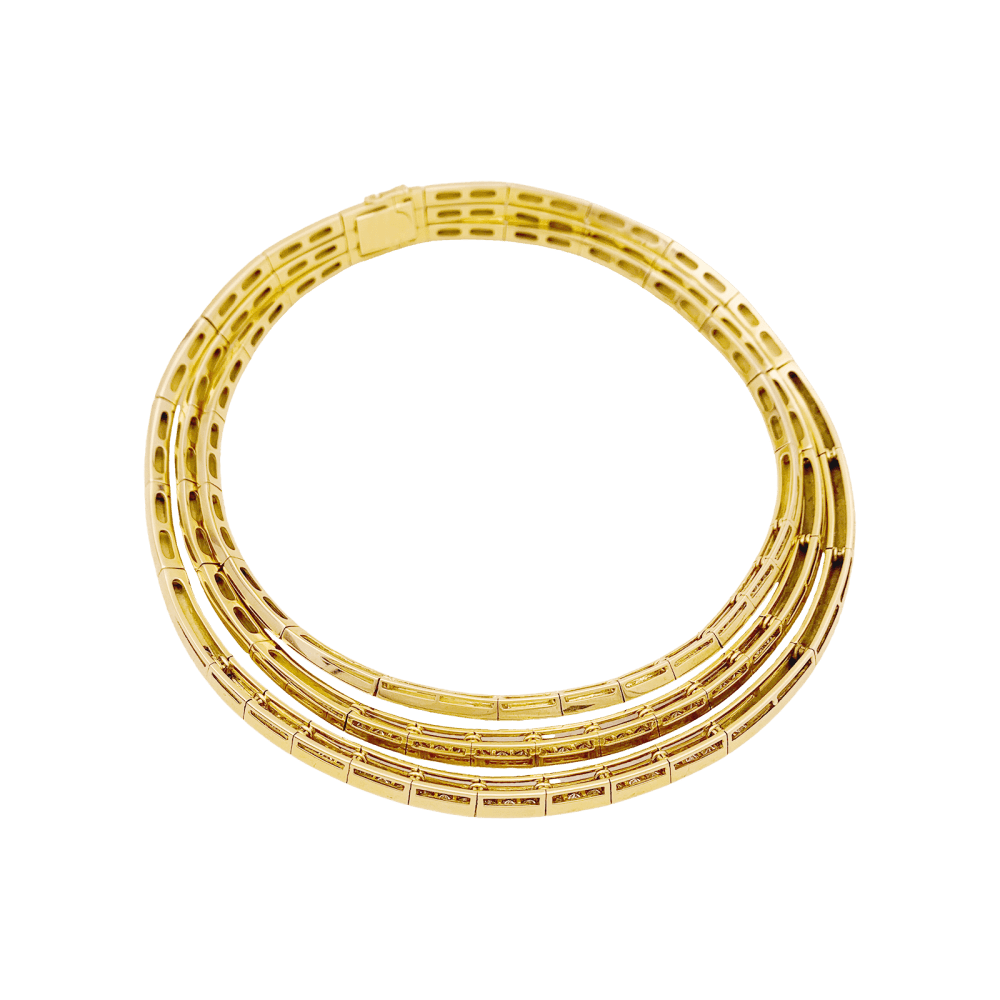 Collier Van Cleef & Arpels, or jaune et diamants.