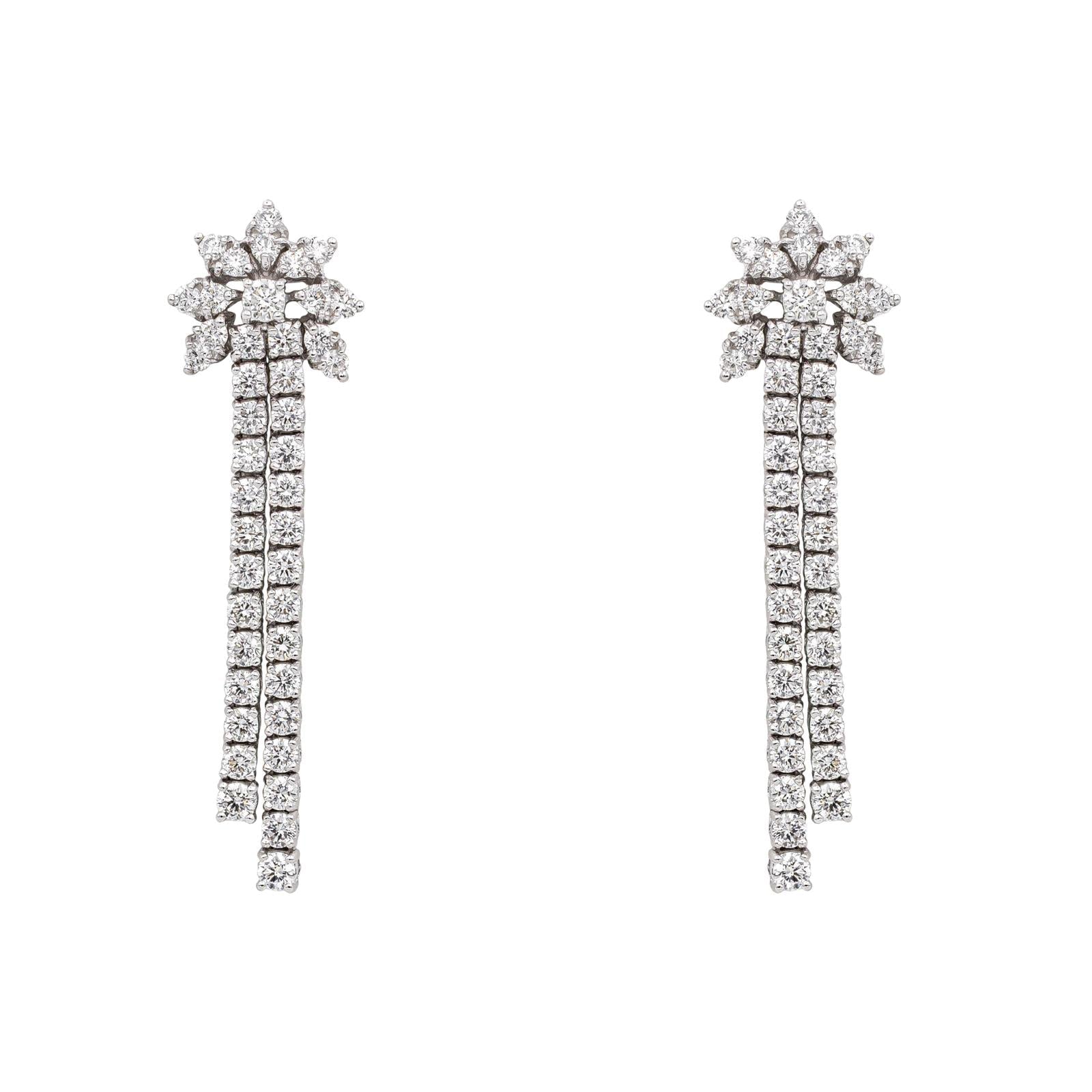 Boucles d'oreilles Pendantes Or blanc Diamant