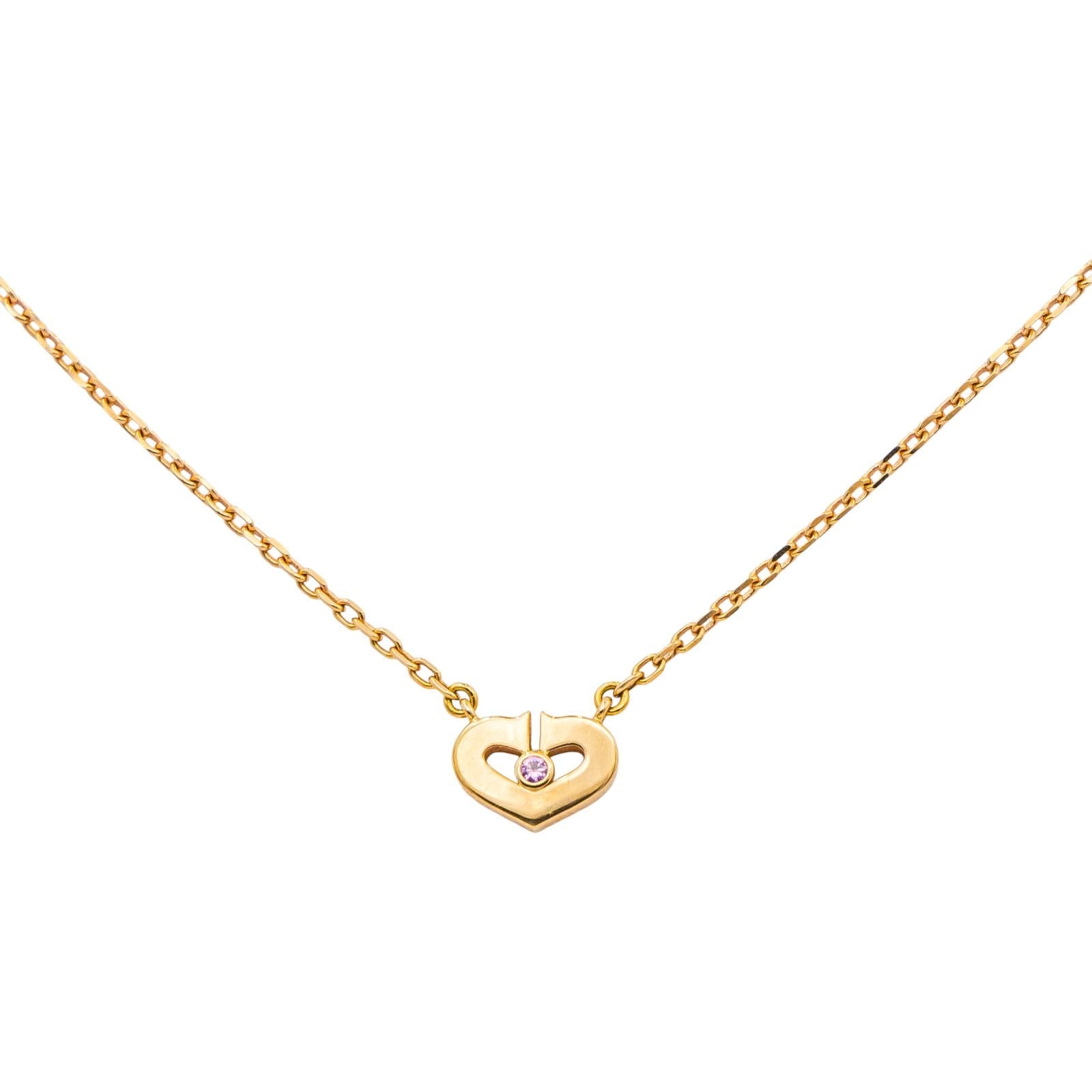 Cartier Collier Cœur Or jaune Saphir