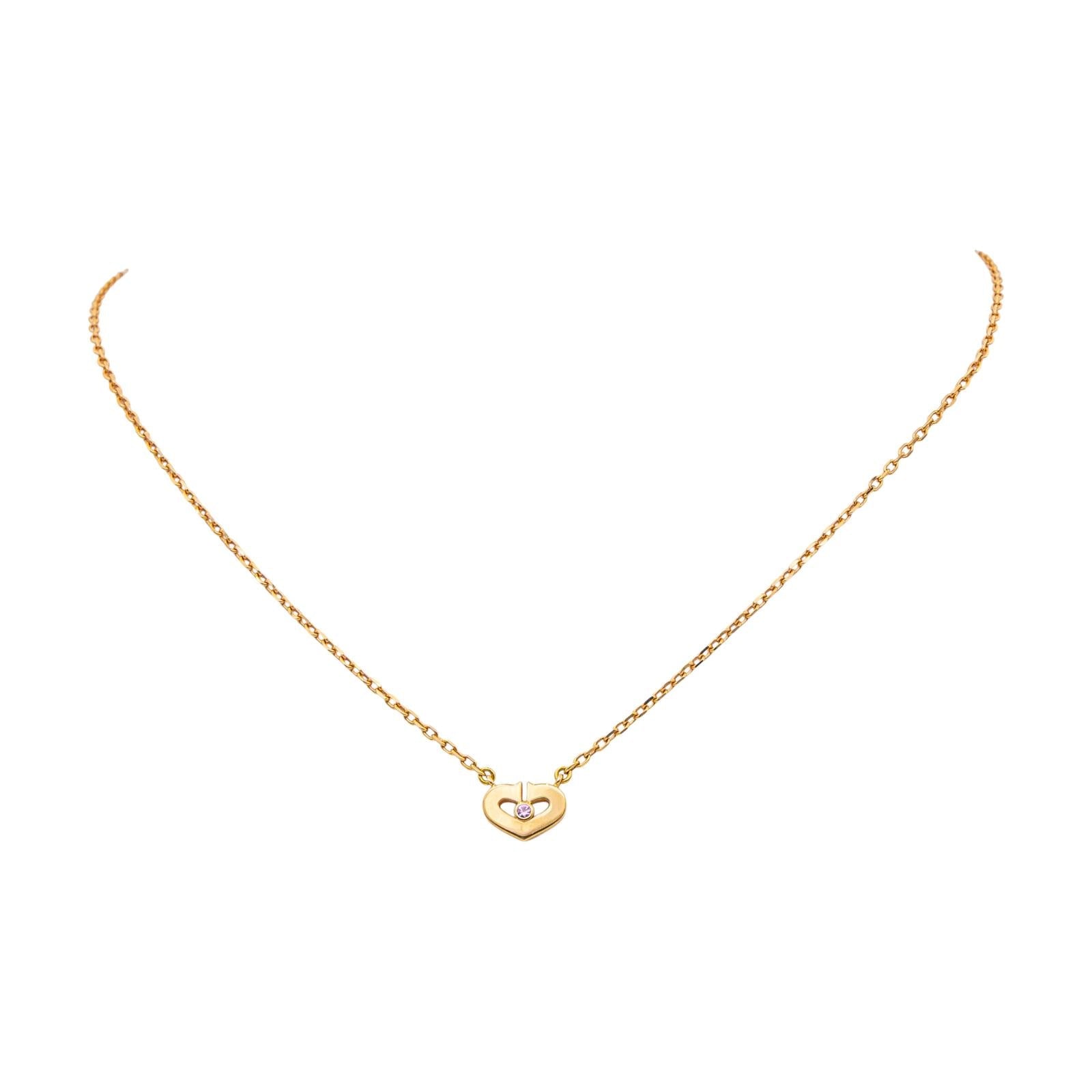 Cartier Collier Cœur Or jaune Saphir