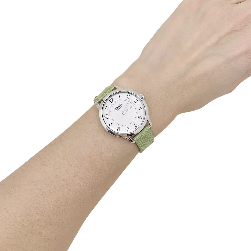 Montre Hermès, "Slim", acier.