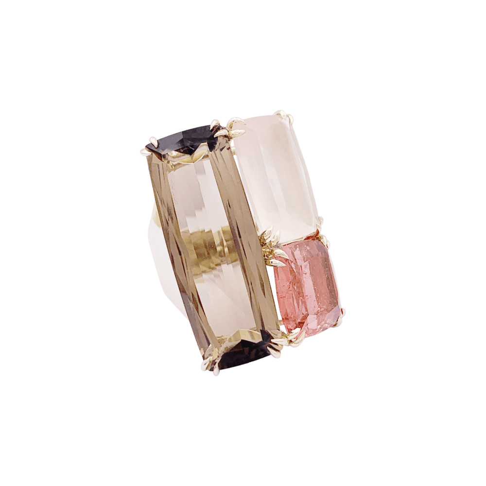 Bague H.Stern, collection "Cobblestones", or noble, pierres de couleur.