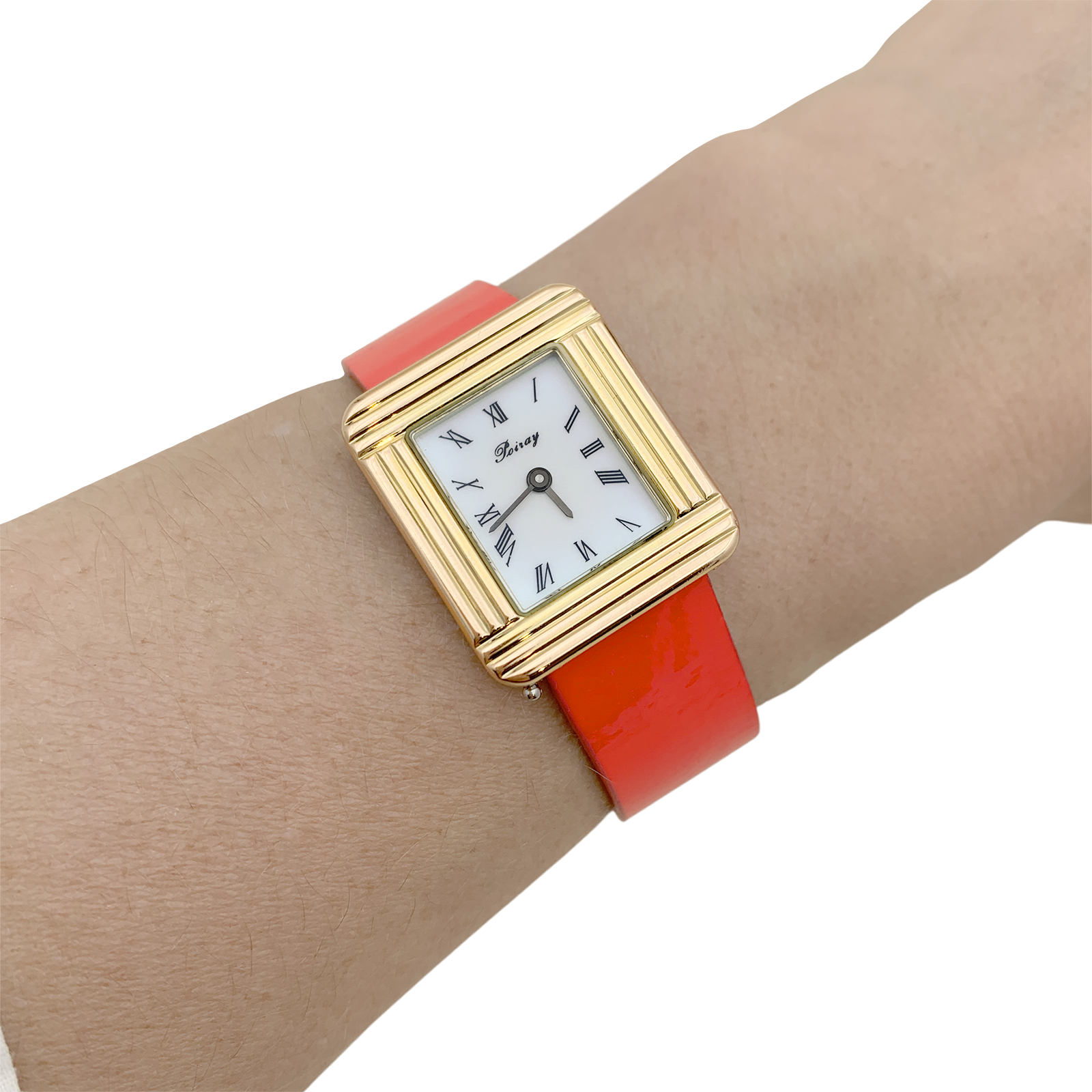 Montre Poiray, "Ma Première", plaqué or, acier.