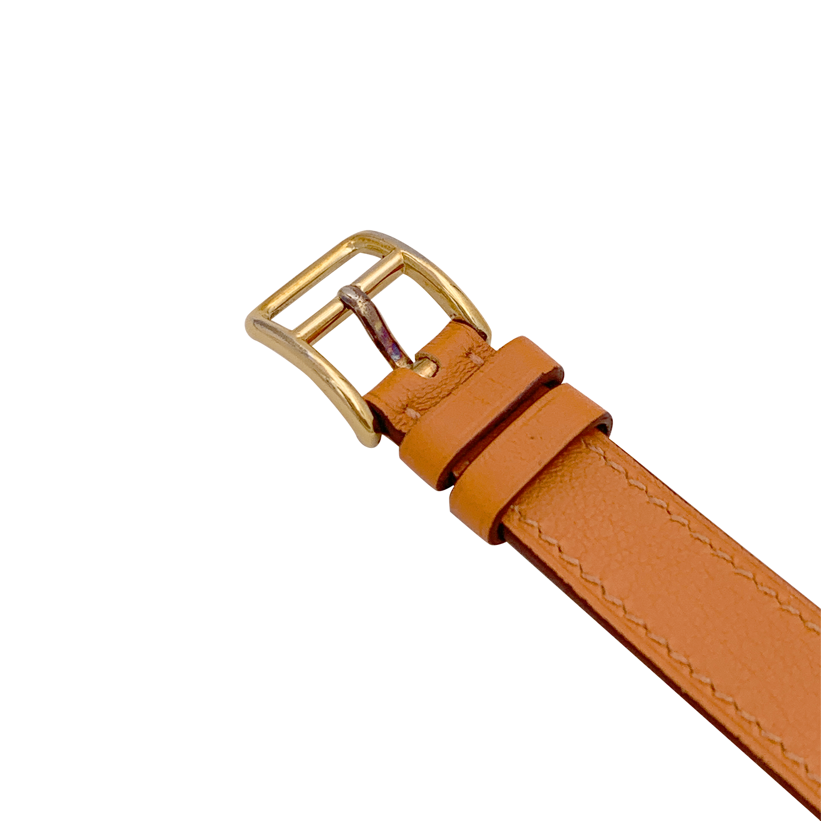 Montre Hermès, "Arceau", plaqué or, acier, cuir.