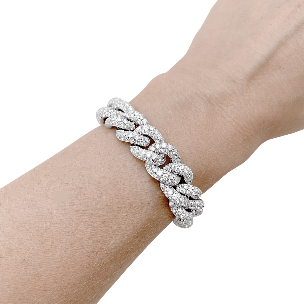 Bracelet Pomellato, "Catene", or blanc et diamants.