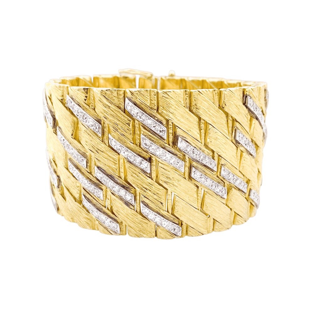 Bracelet Sterlé Paris, or jaune, platine, diamants.