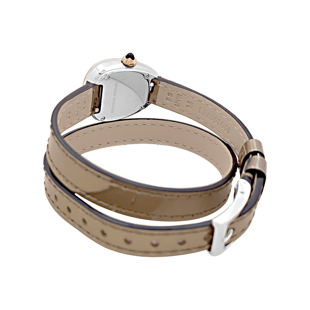 Montre Bulgari, “Serpenti”, en or rose, diamants, acier, cuir.