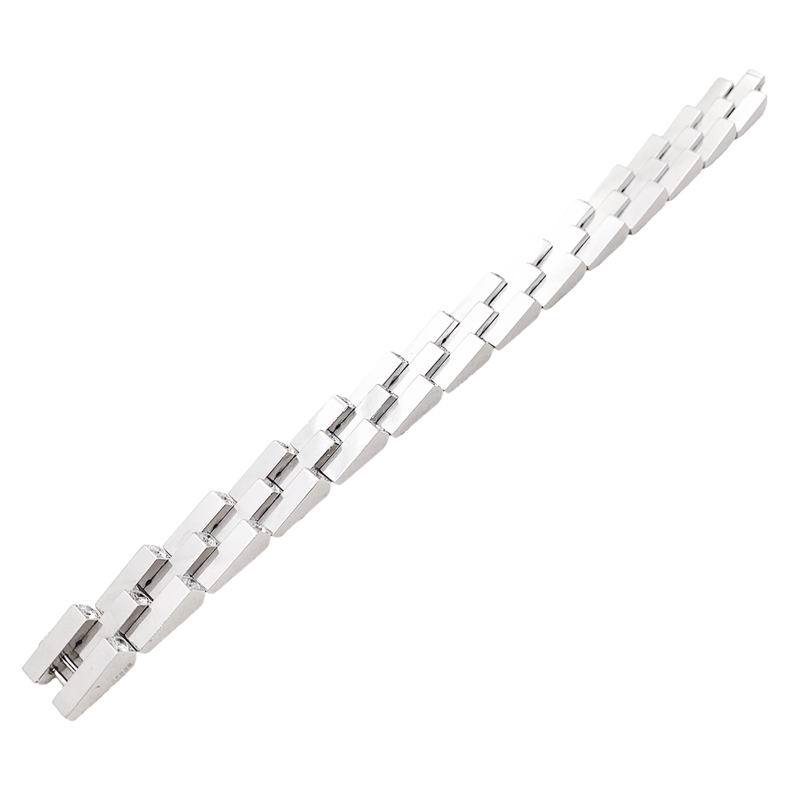 Bracelet Vintage Boucheron, "Crémaillère", platine, diamants.