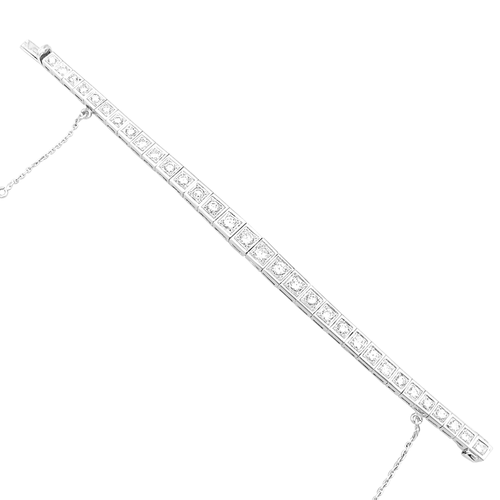 Bracelet ligne en or blanc, 4 carats de diamants.