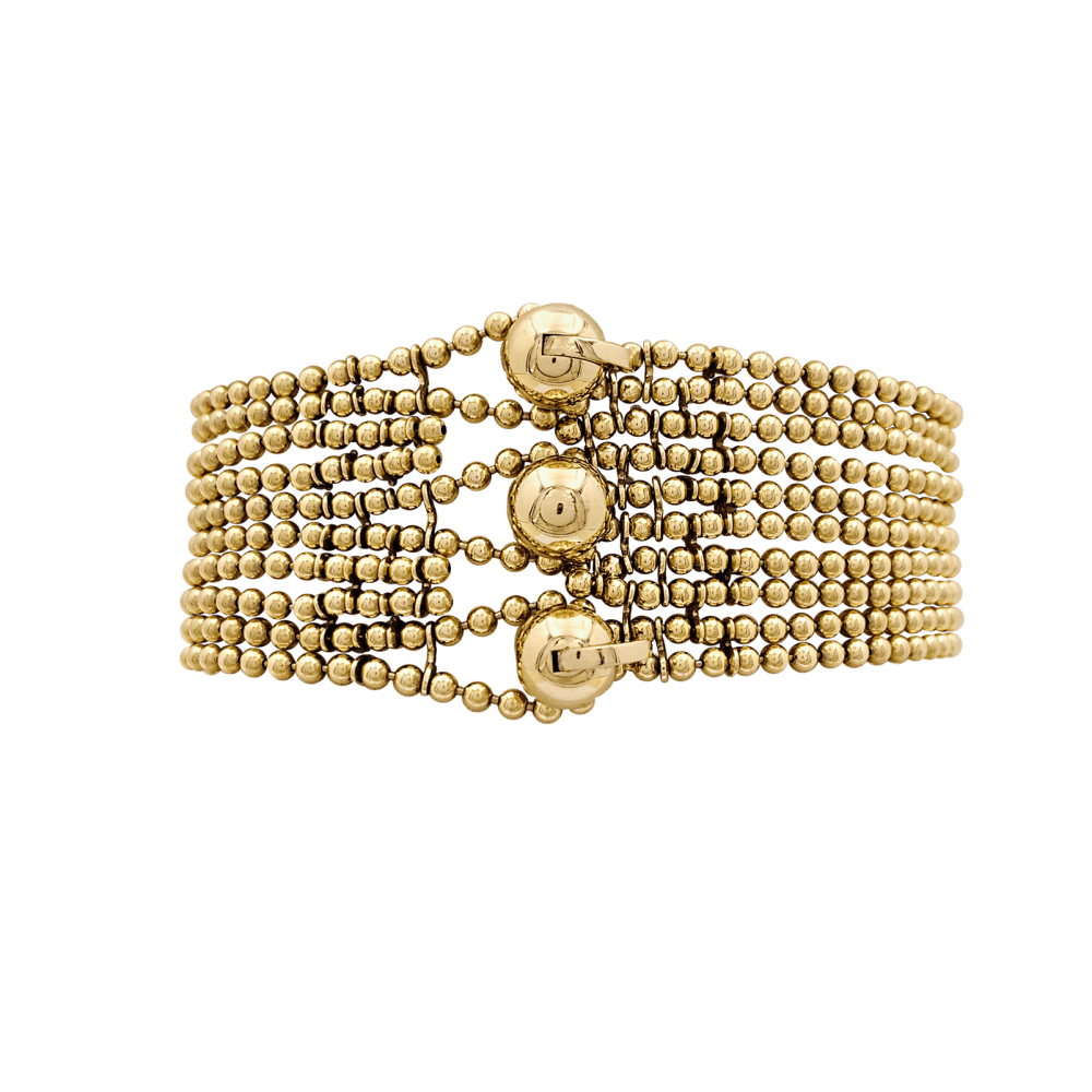 Bracelet Cartier modèle Draperie en or jaune.